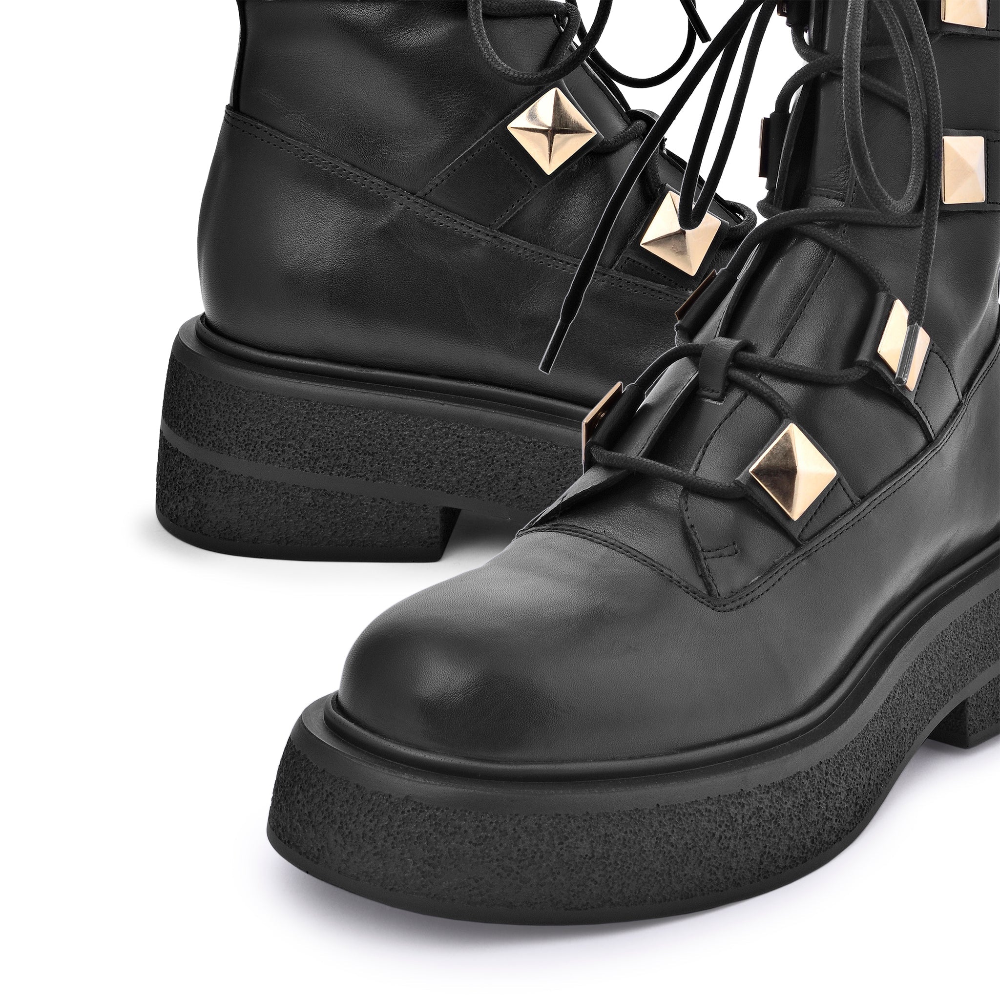 Maki Pyramid Studs Combat Boots D1356Black_BIS - 7