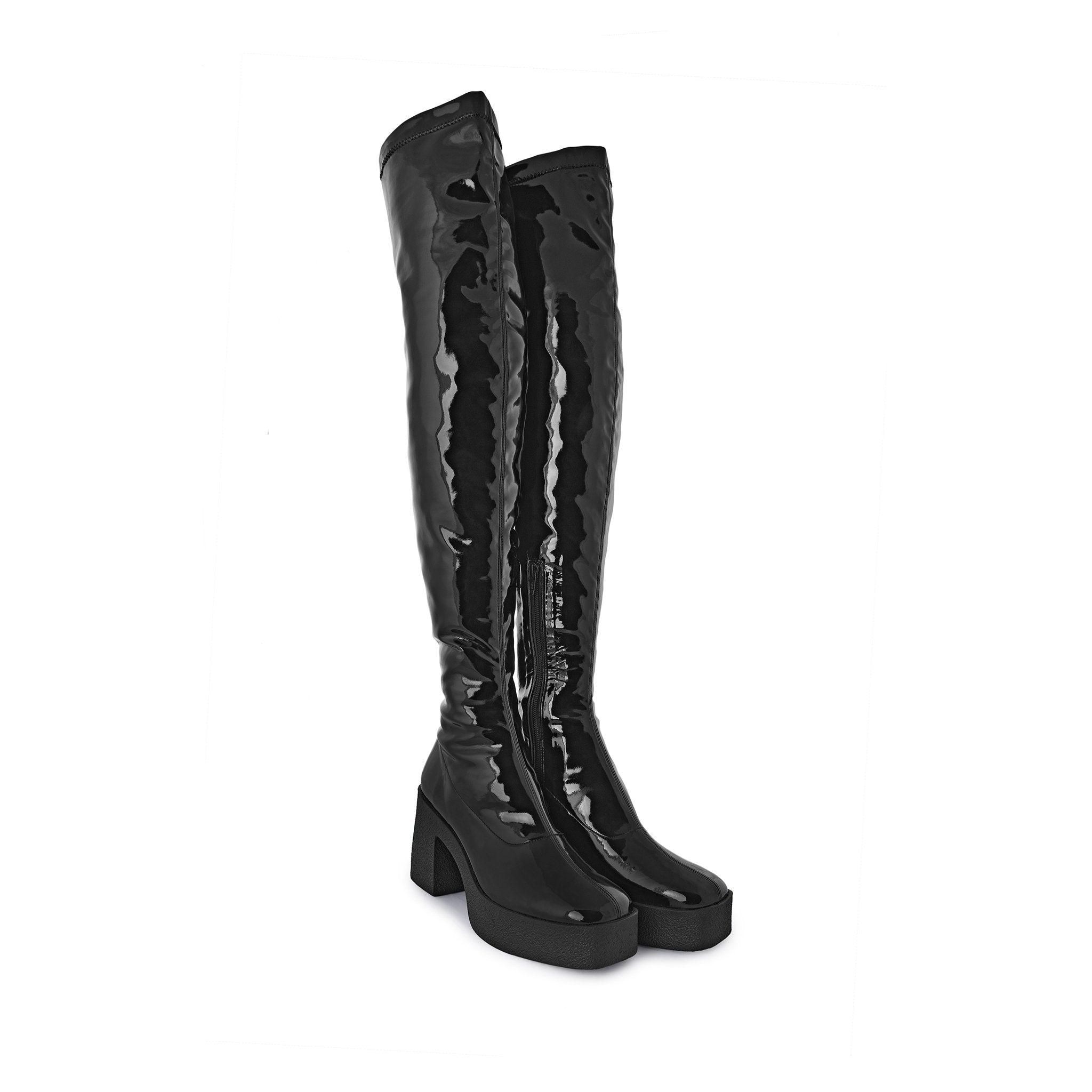 Yoshi Black Thigh-High Stretch Patent Boots 20077-03-02 - 2Yoshi Black Thigh-High Stretch Patent Boots 20077-03-02 - 7