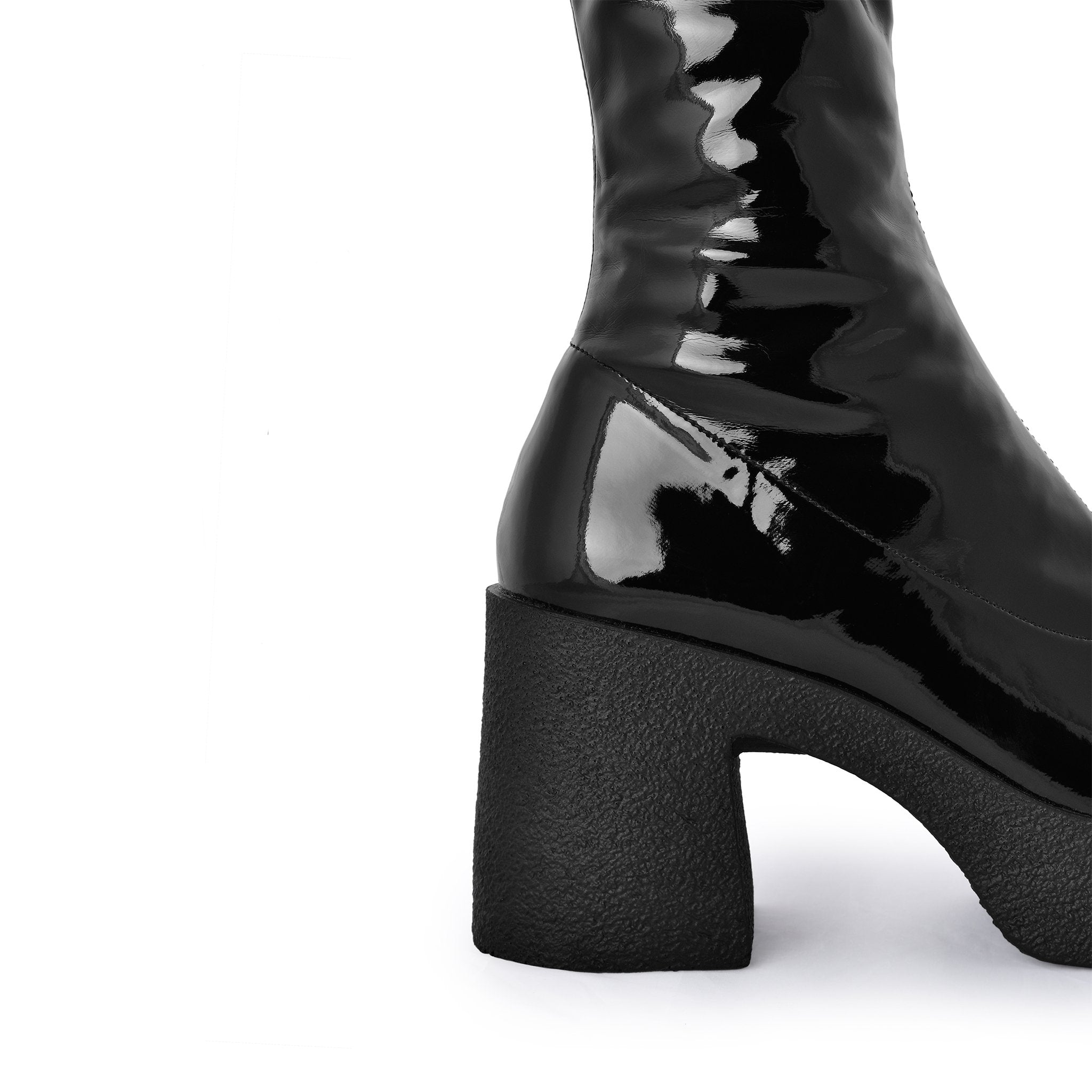 Yoshi Black Thigh-High Stretch Patent Boots 20077-03-02 - 9