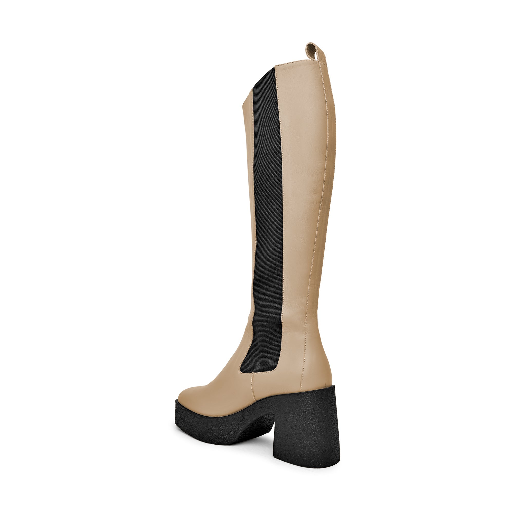 Momoko Taupe Knee-High Leather Chelsea Boots 20077-05-02 -11
