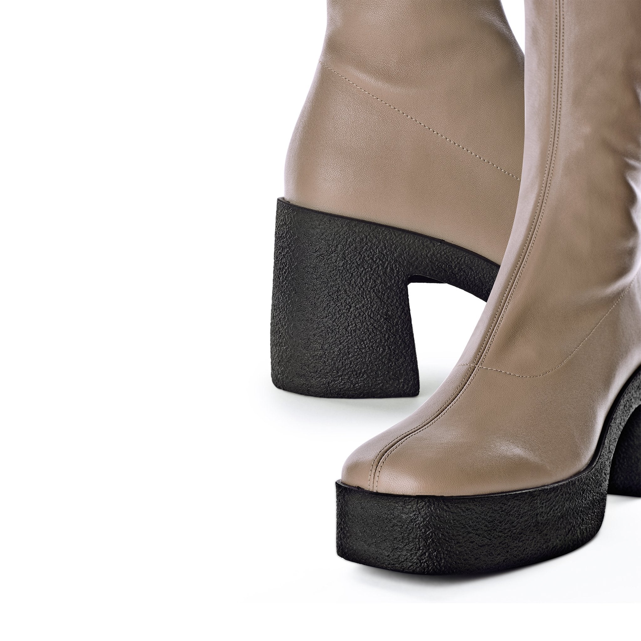 Izumi Sand Stretch Leather Chunky Boots 20077-01-05 - 4