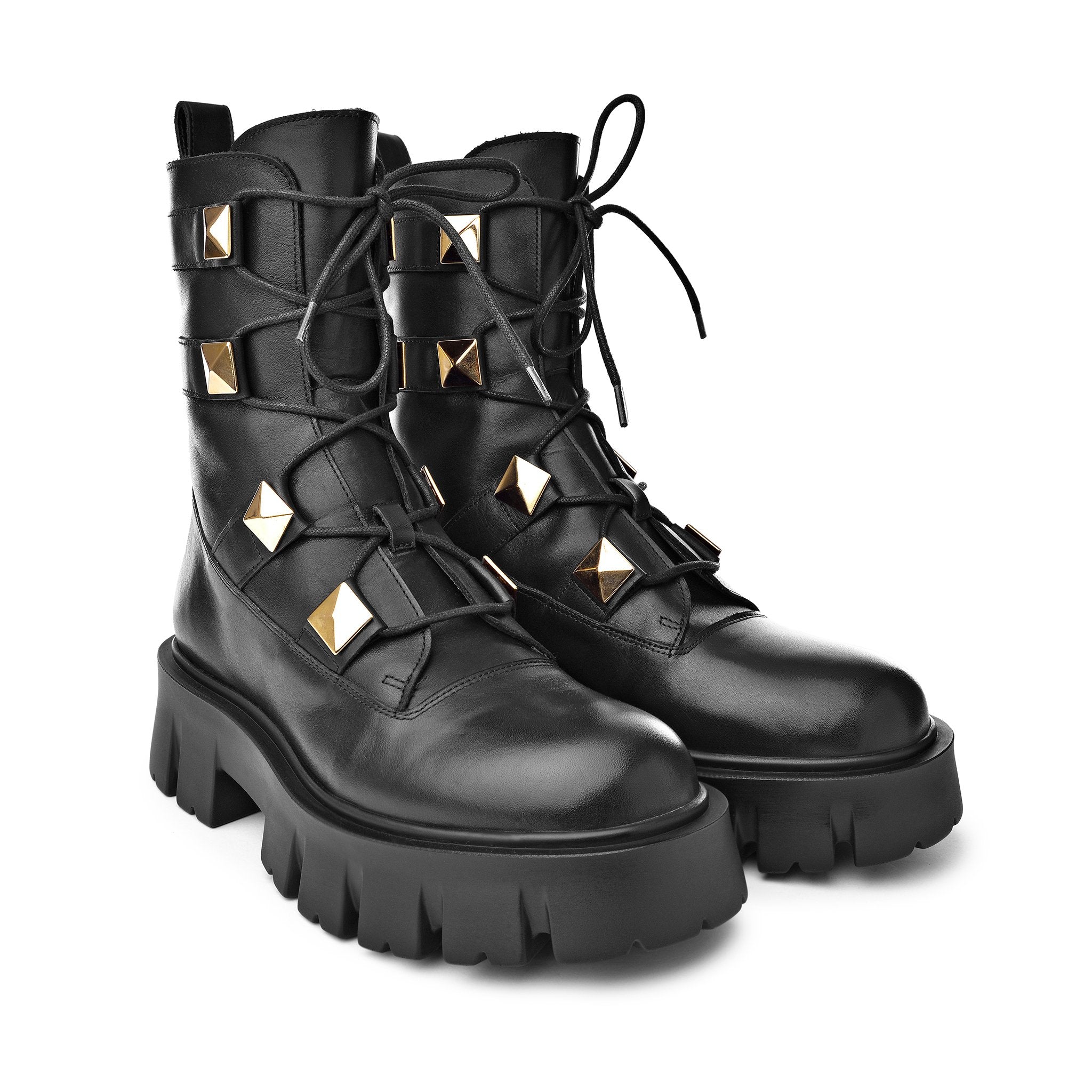 Mako Pyramid Studs Combat Boots D1356 - 8