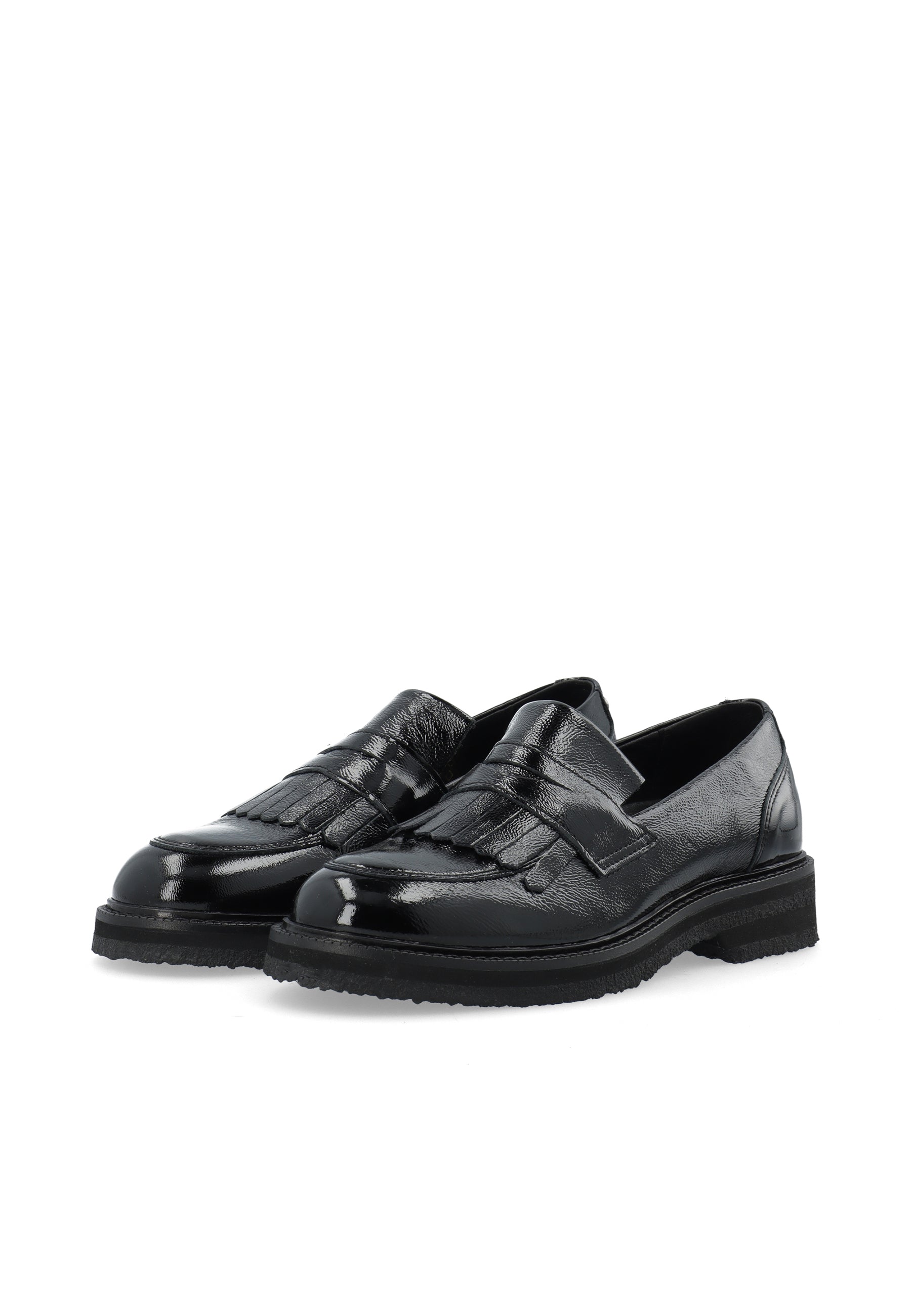 CASHOTT CASBETTY Loafer W. Fringes Patent Leather Tassel Black