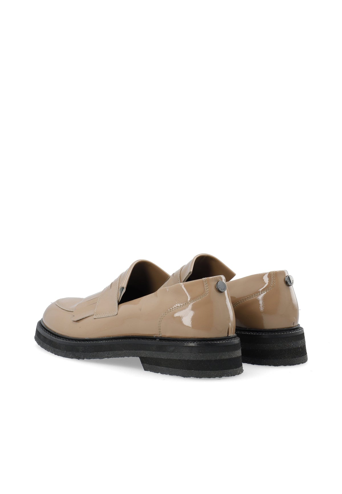 CASHOTT CASBETTY Loafer W. Fringes Patent Leather Tassel Taupe