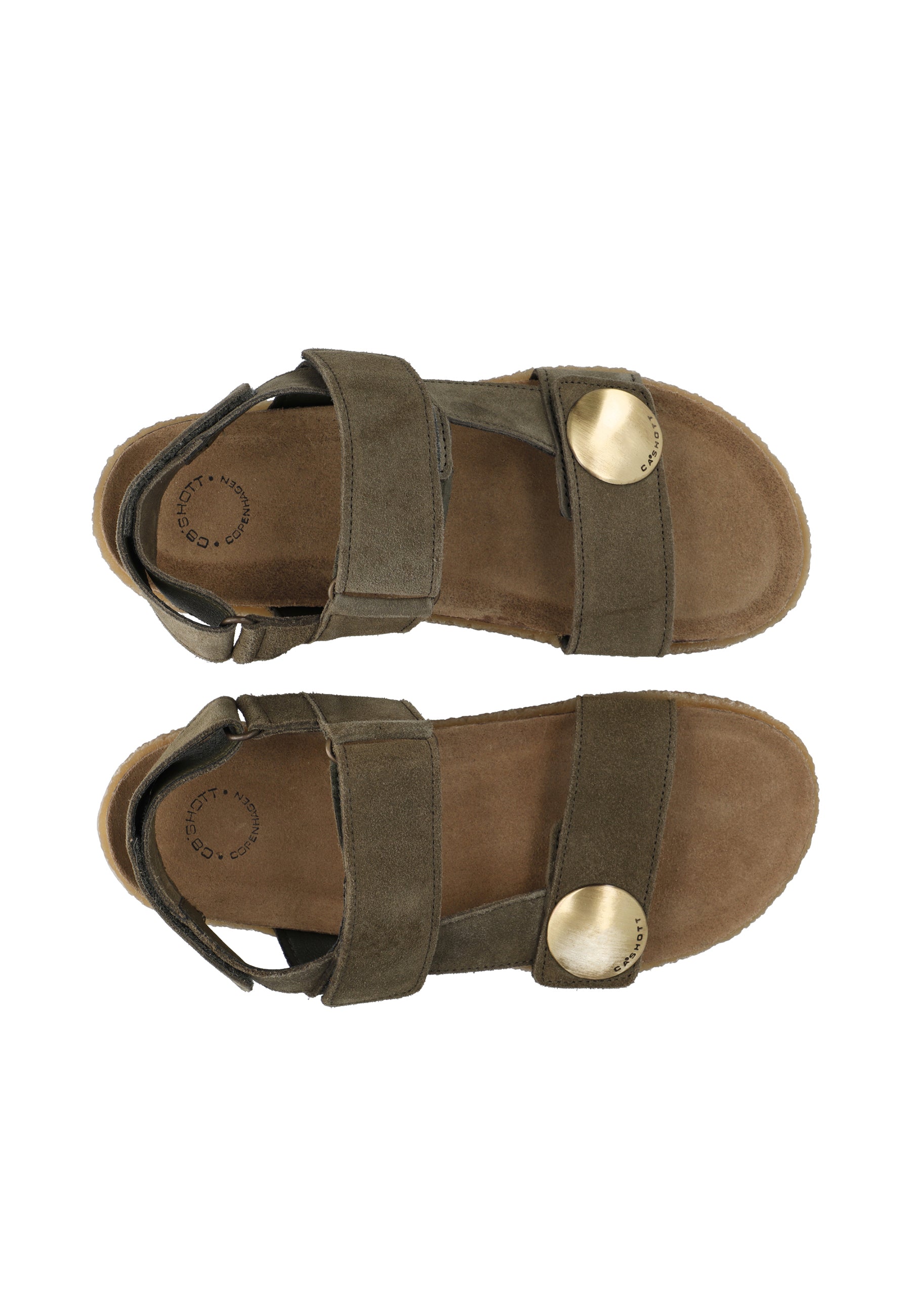 CASHOTT CASDAGMAR Velcro Sandal Suede Velcro Olive