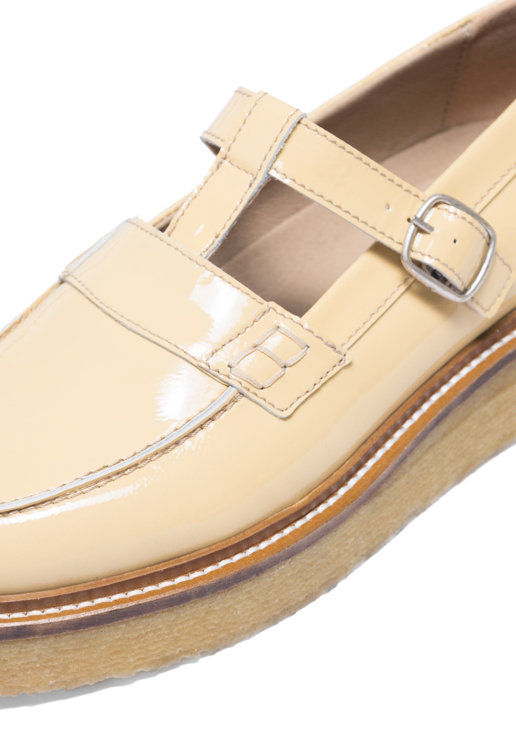 CASHOTT CASDEA Mary Jane Patent T-Straps Light Yellow