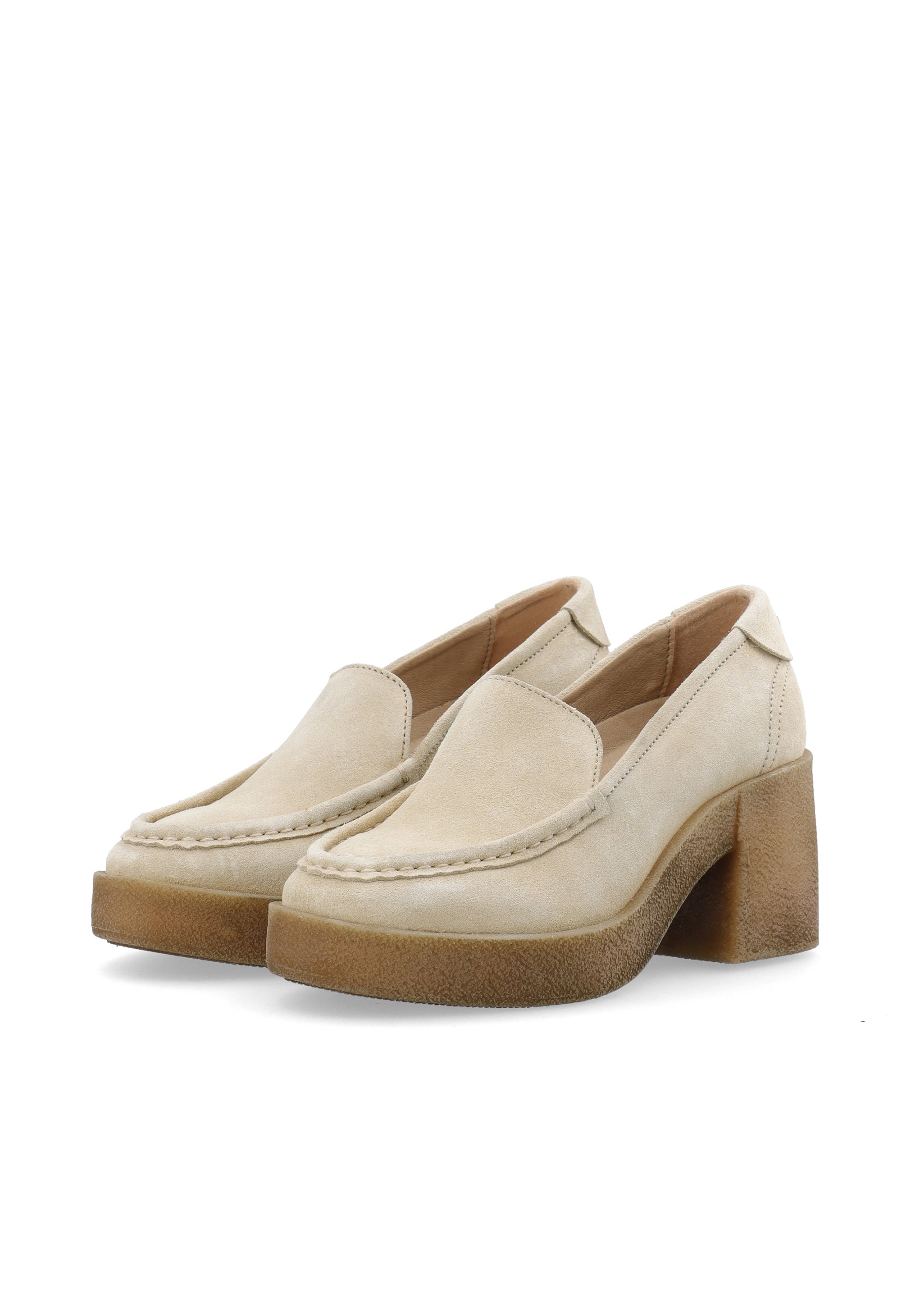 CASHOTT CASEMILY Loafer Suede Penny Loafer Beige