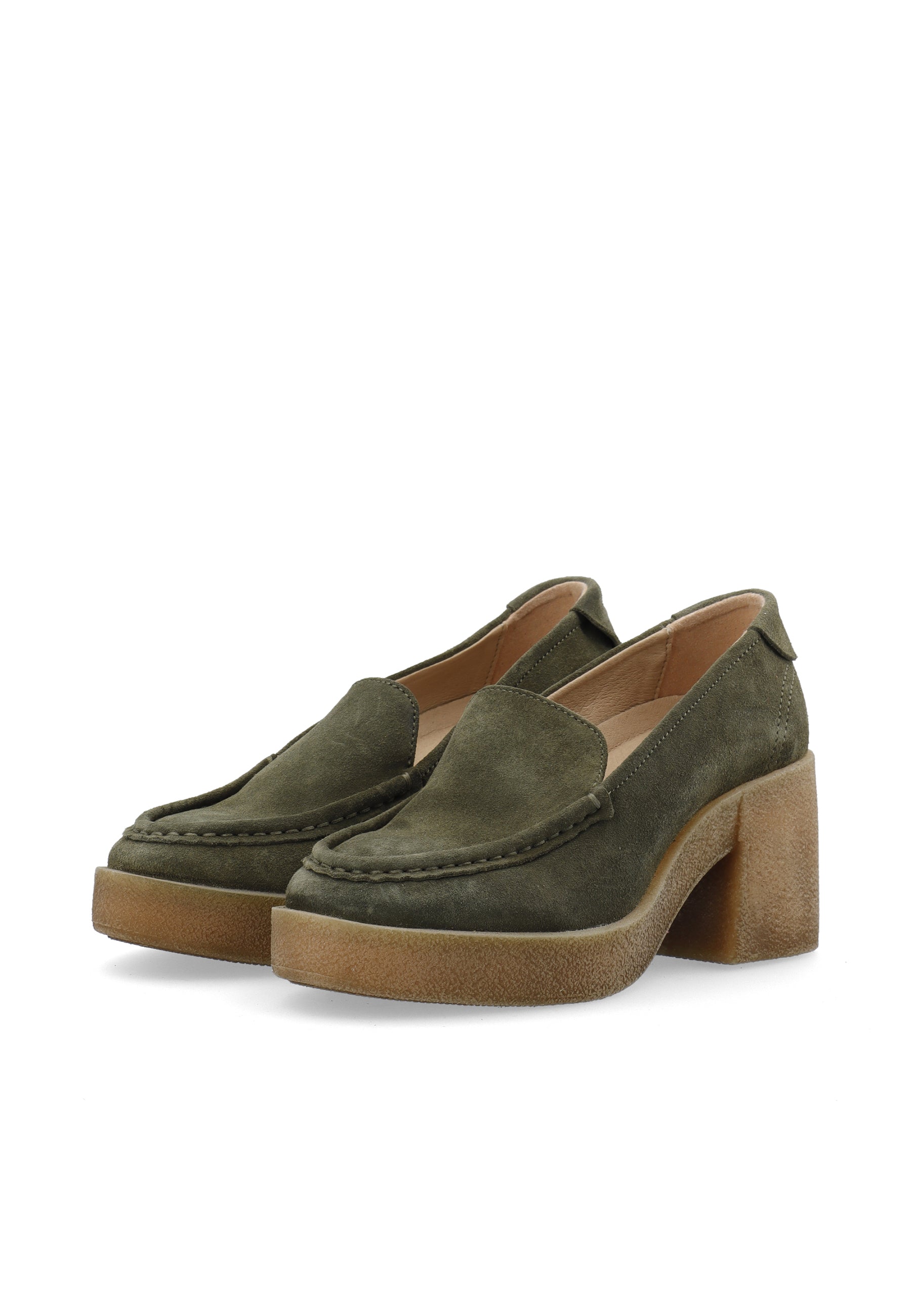 CASHOTT CASEMILY Loafer Suede Penny Loafer Dark Olive