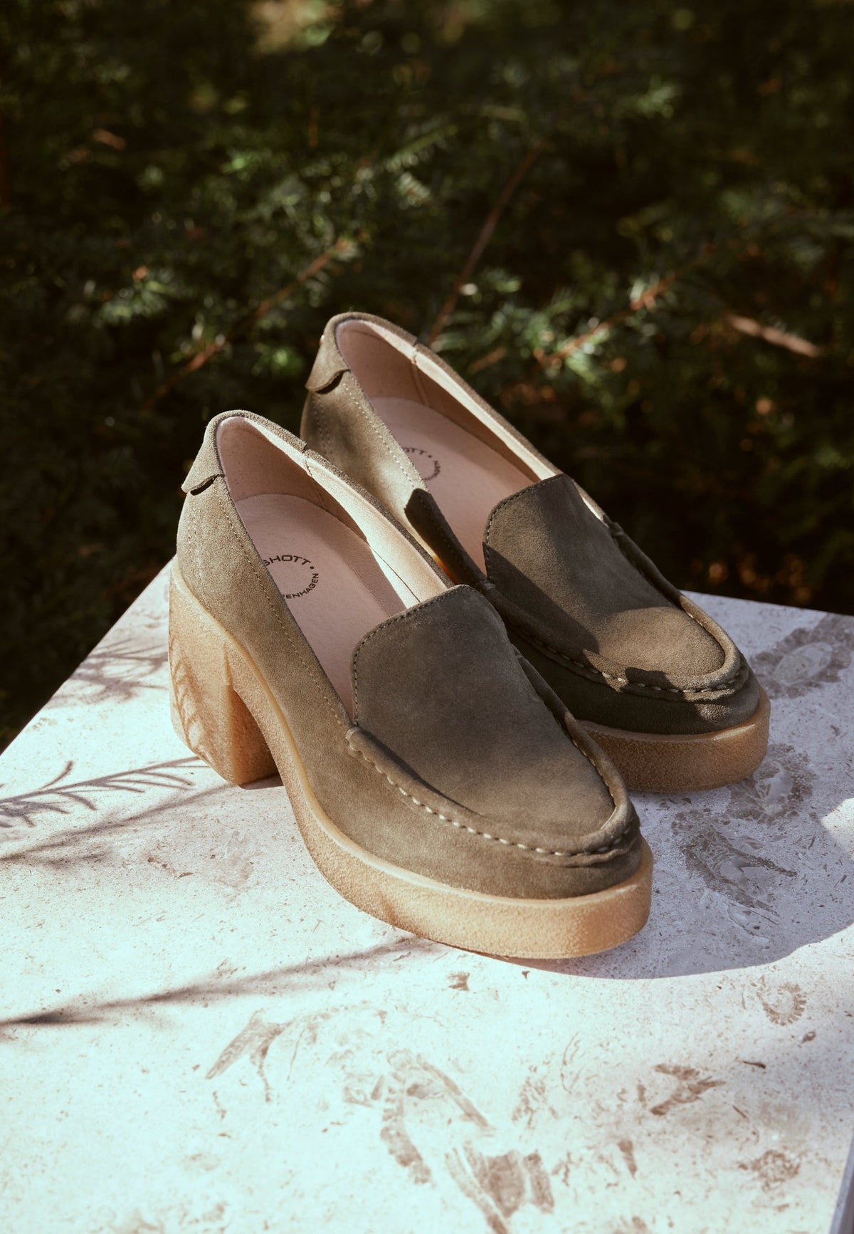 CASHOTT CASEMILY Loafer Suede Penny Loafer Dark Olive