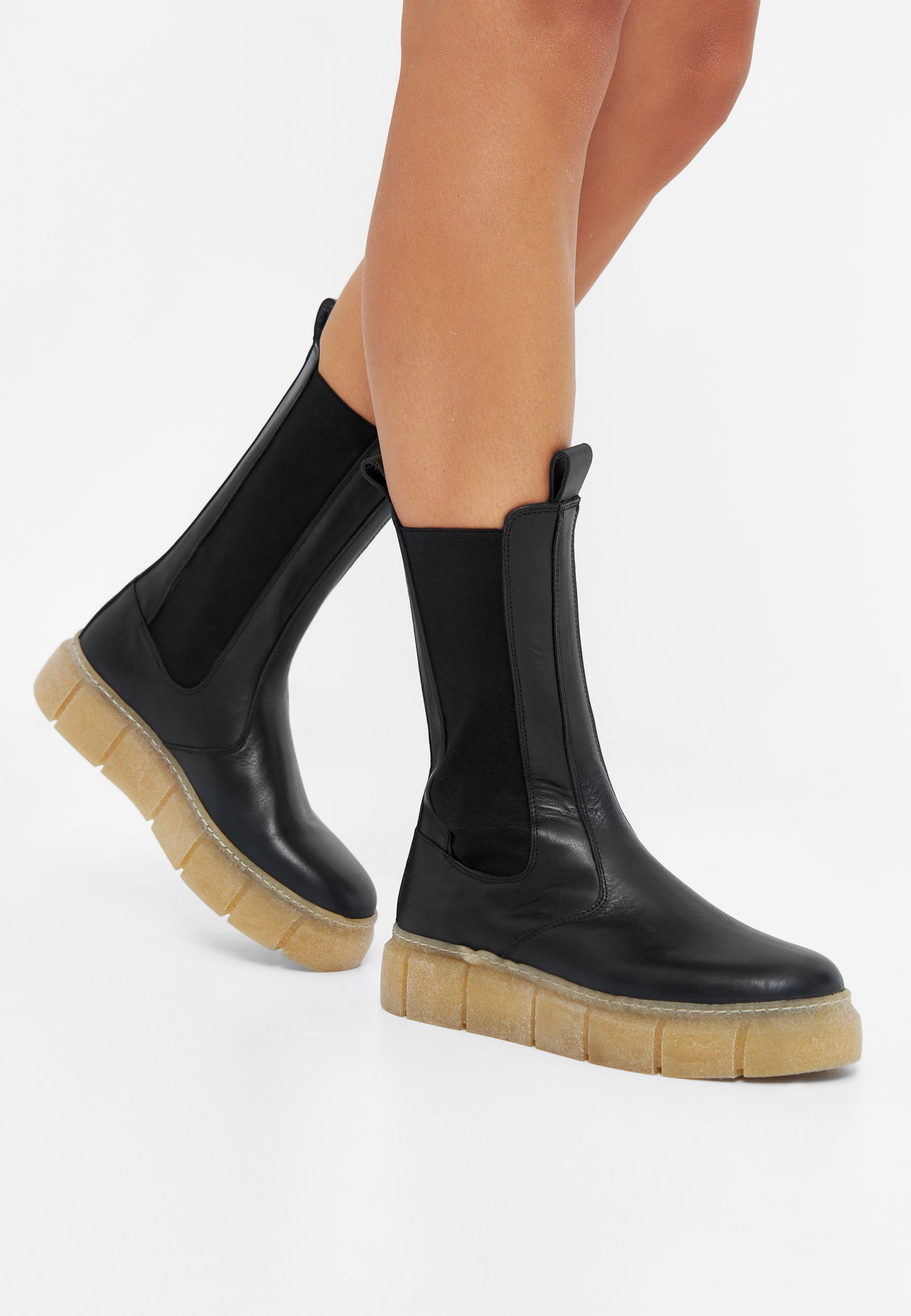 CASHOTT CASFLORA Chelsea Boot Leather Chelsea Black