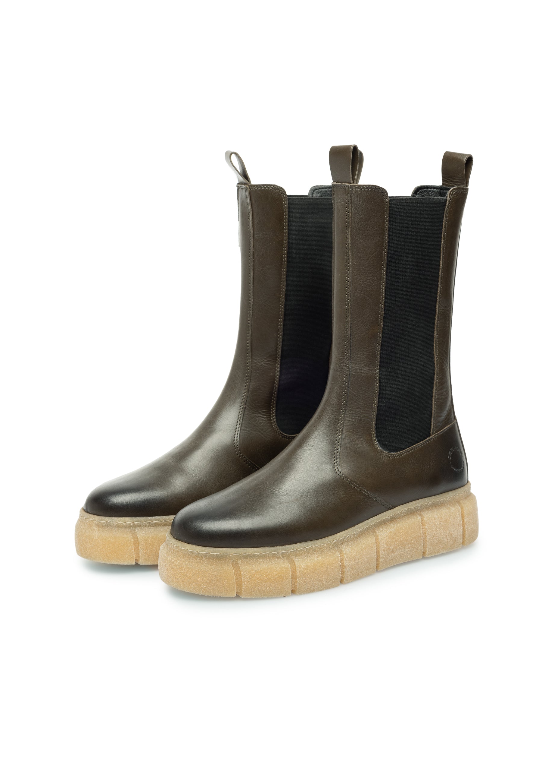 CASHOTT CASFLORA Chelsea Boot Leather Chelsea Olive