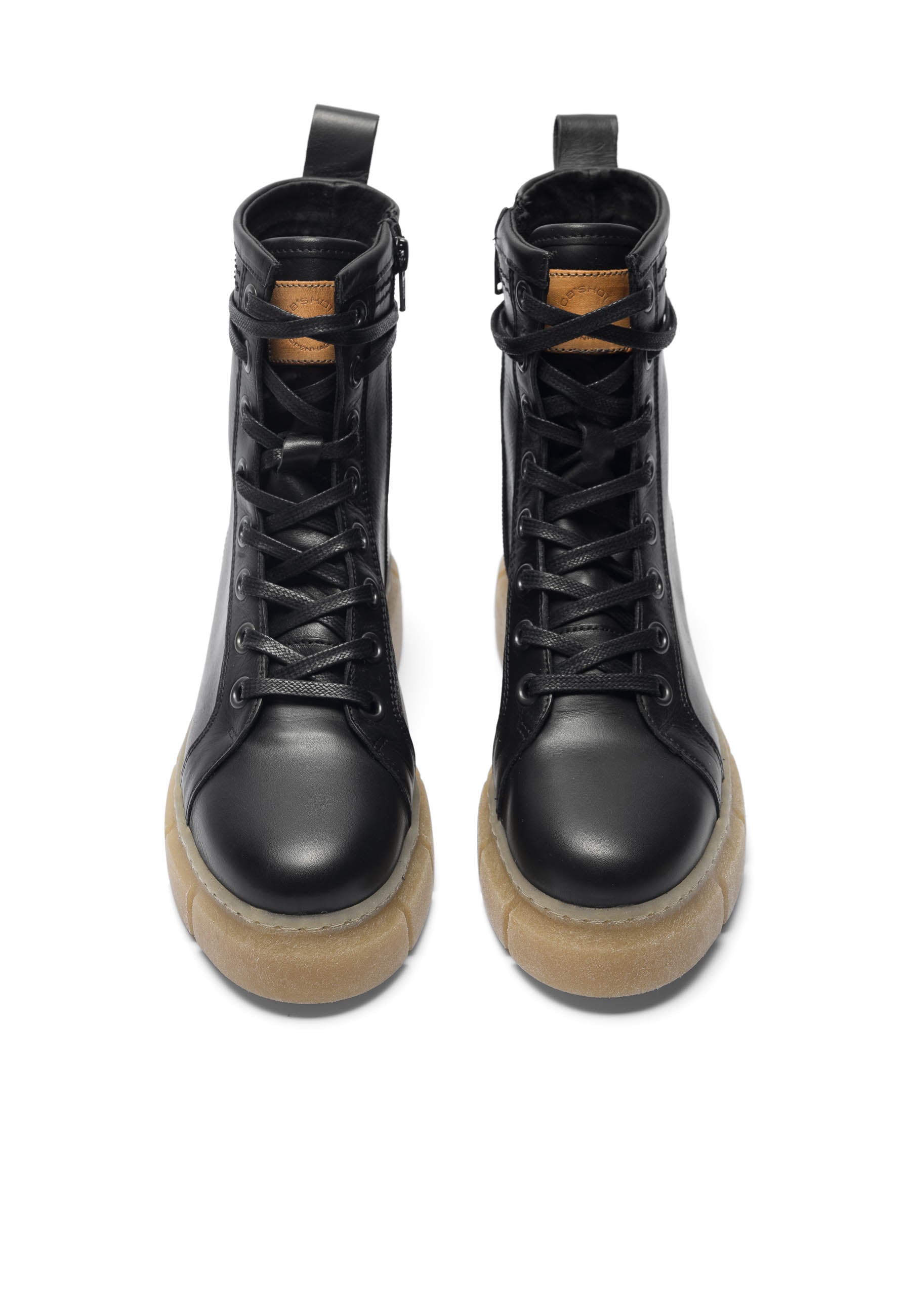 CASHOTT CASFLORA Lace Boot Leather Lace Up Black