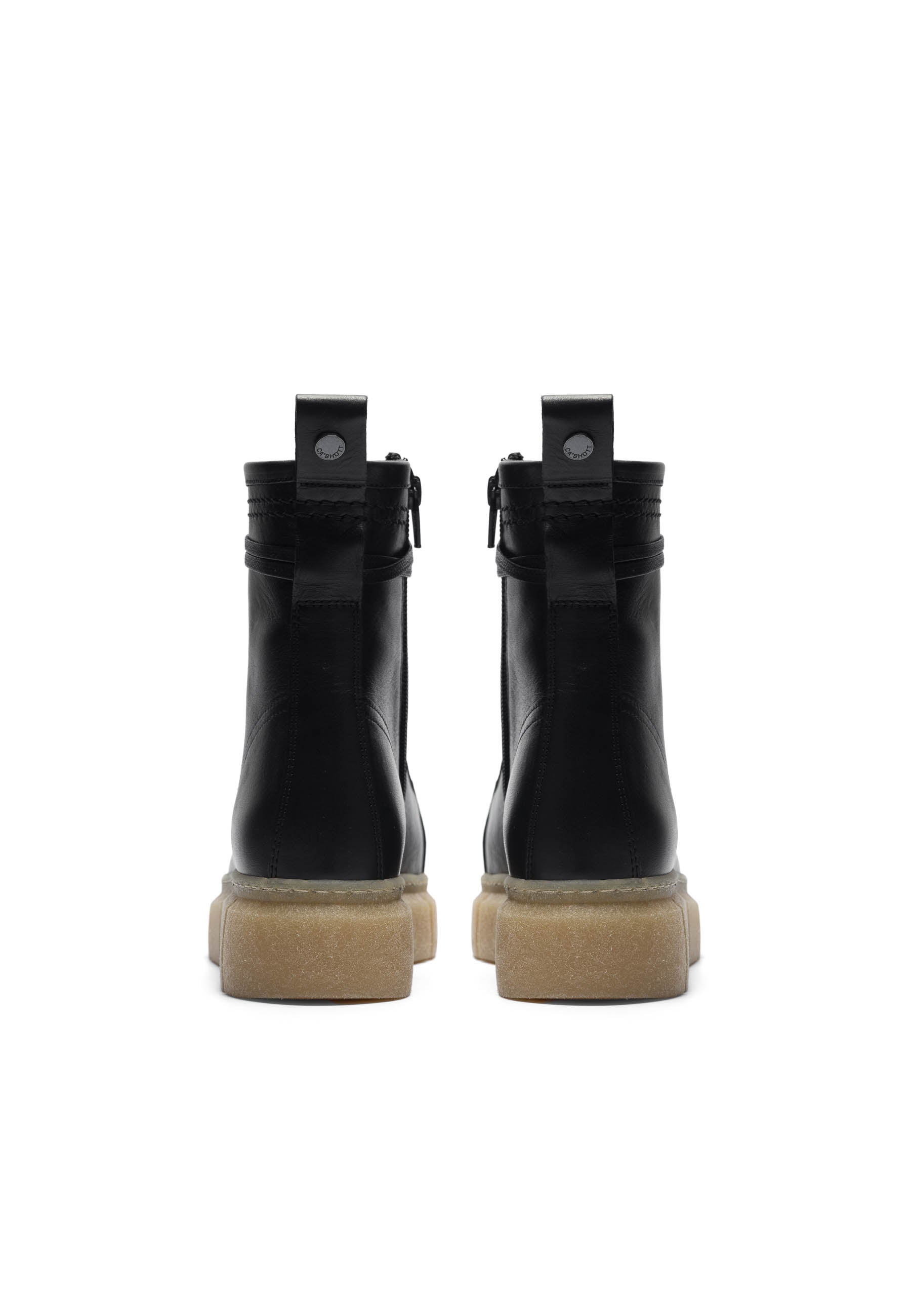 CASHOTT CASFLORA Lace Boot Leather Lace Up Black