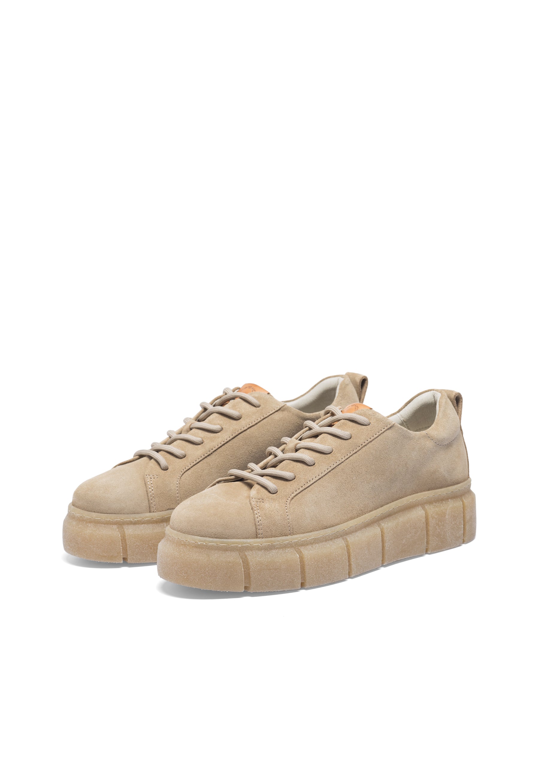 CASHOTT CASFLORA Lace Shoe Suede Lace Up Beige