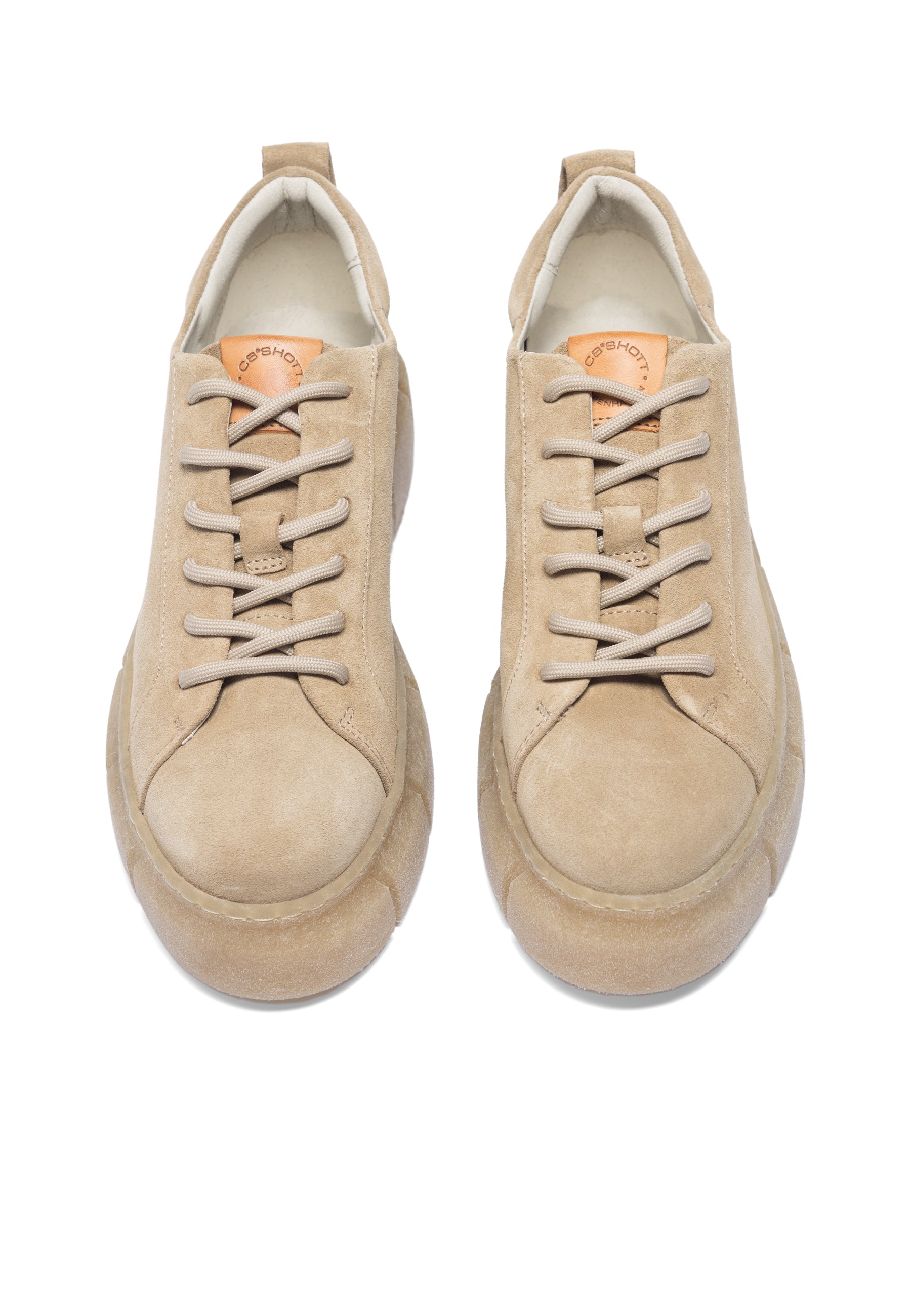 CASHOTT CASFLORA Lace Shoe Suede Lace Up Beige