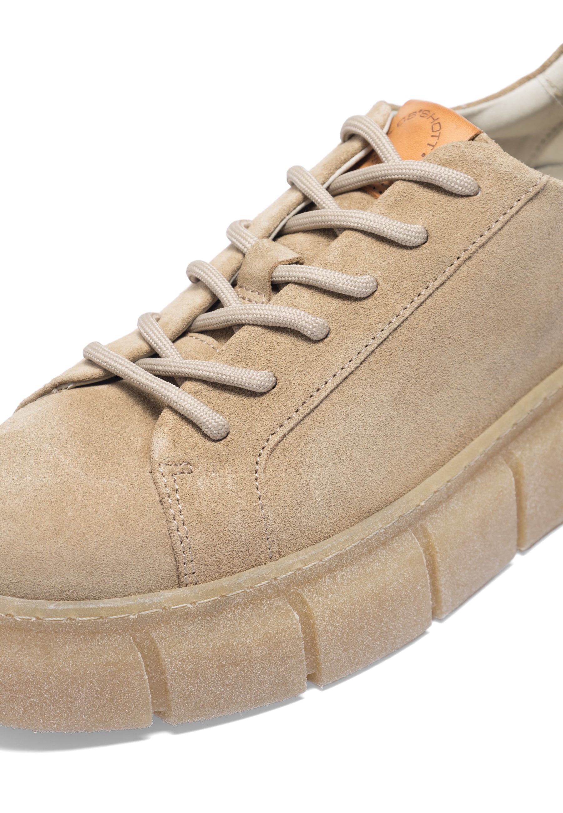 CASHOTT CASFLORA Lace Shoe Suede Lace Up Beige