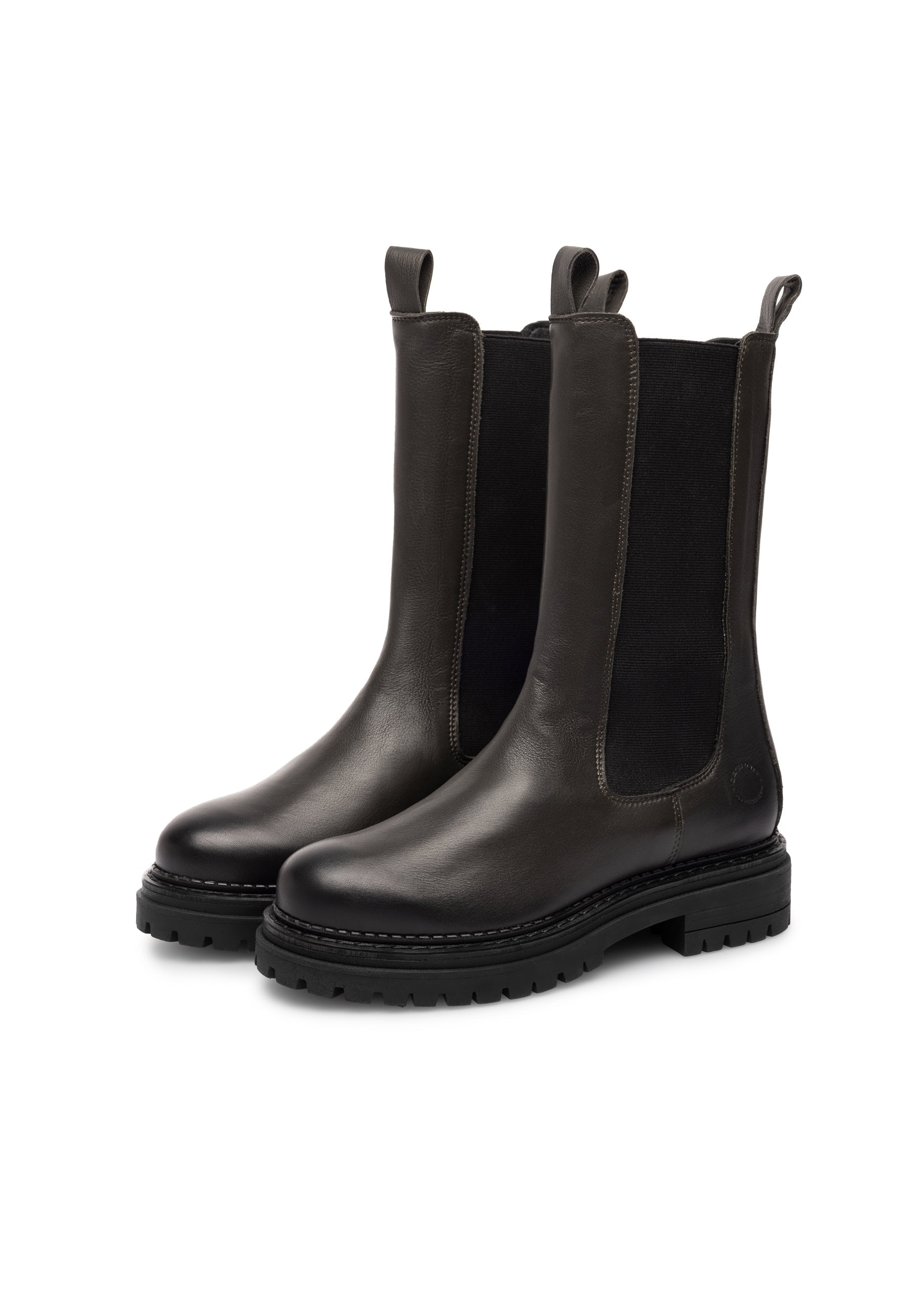 CASHOTT CASHANNAH Chelsea Boot High Cut Leather Chelsea Olive