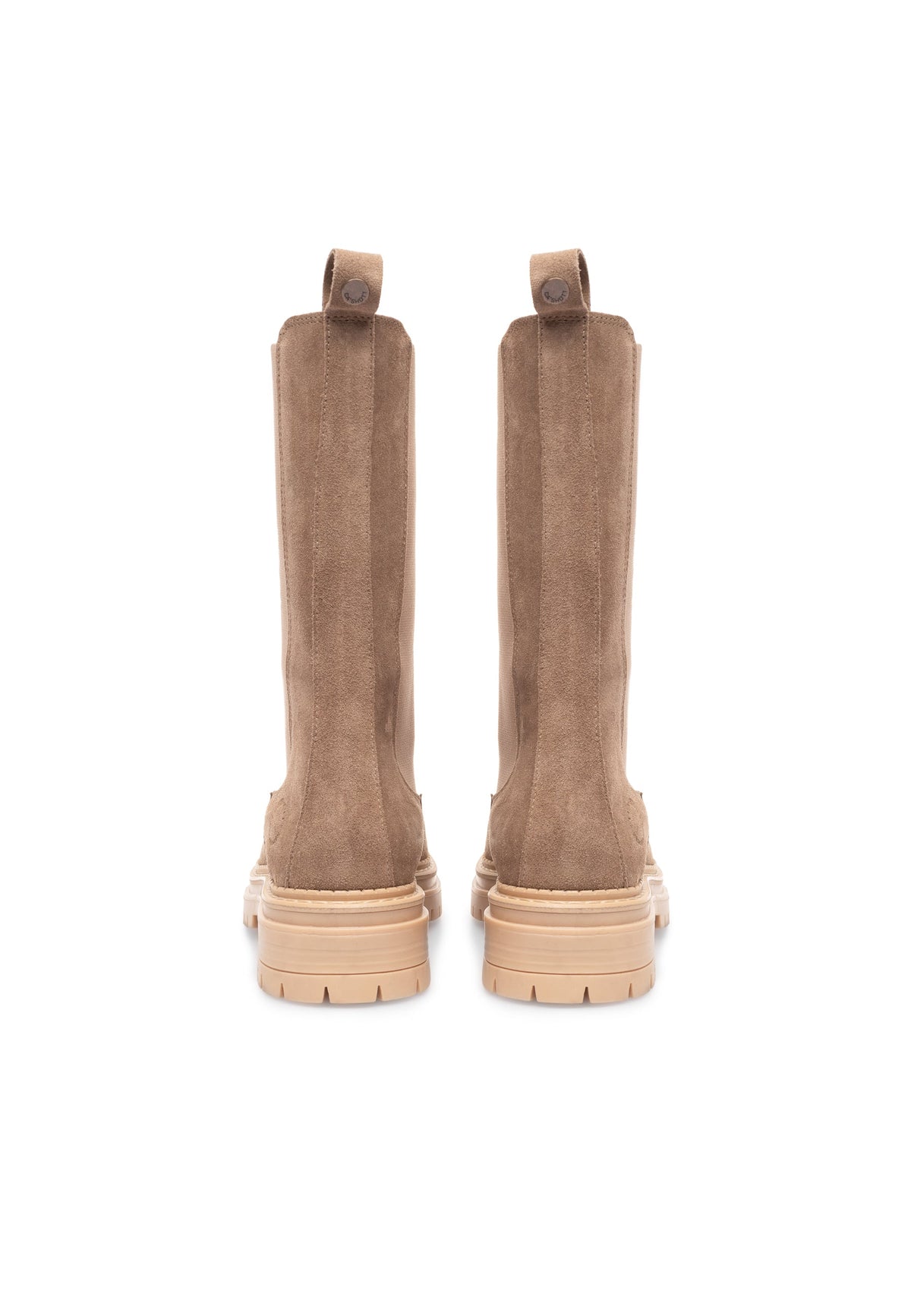 CASHOTT CASHANNAH Chelsea Boot High Cut Suede Chelsea Beige