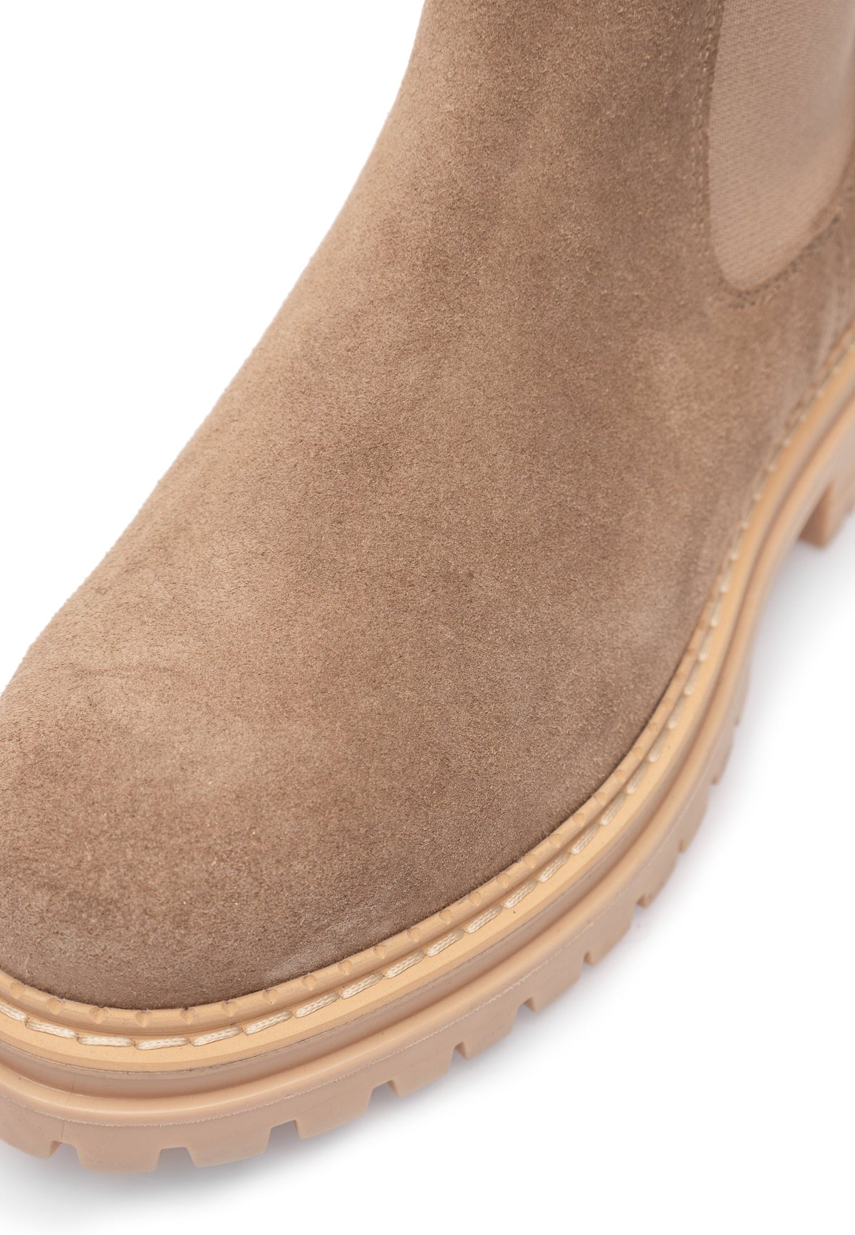 CASHOTT CASHANNAH Chelsea Boot High Cut Suede Chelsea Beige