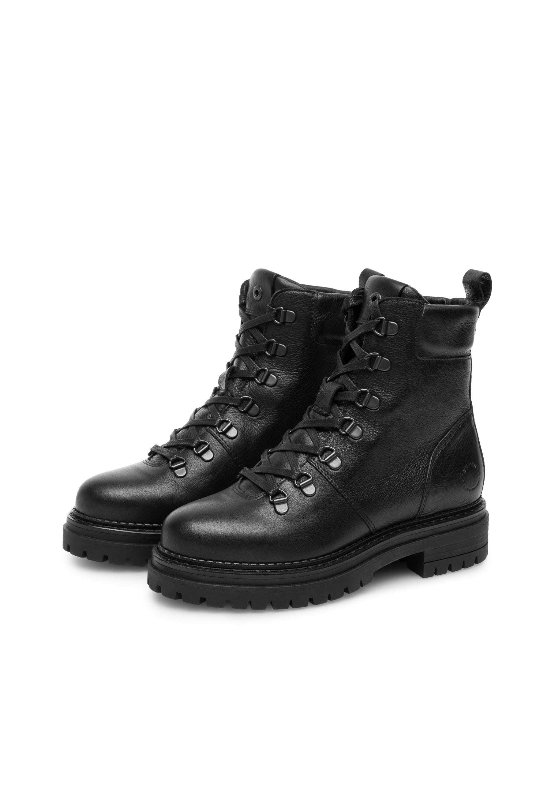 CASHOTT CASHANNAH Lace Boot Leather Ankle Boots Black