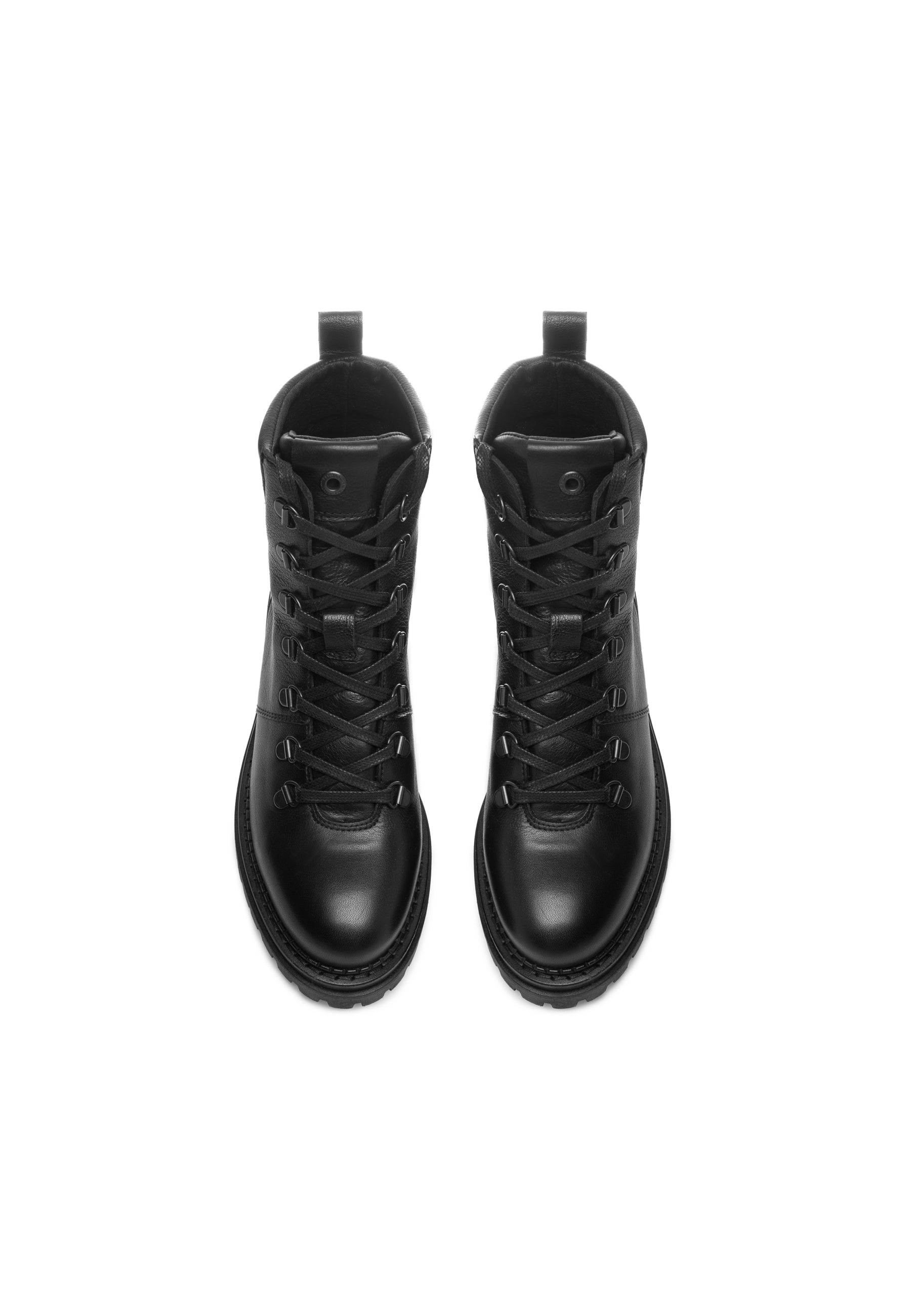 CASHOTT CASHANNAH Lace Boot Leather Ankle Boots Black