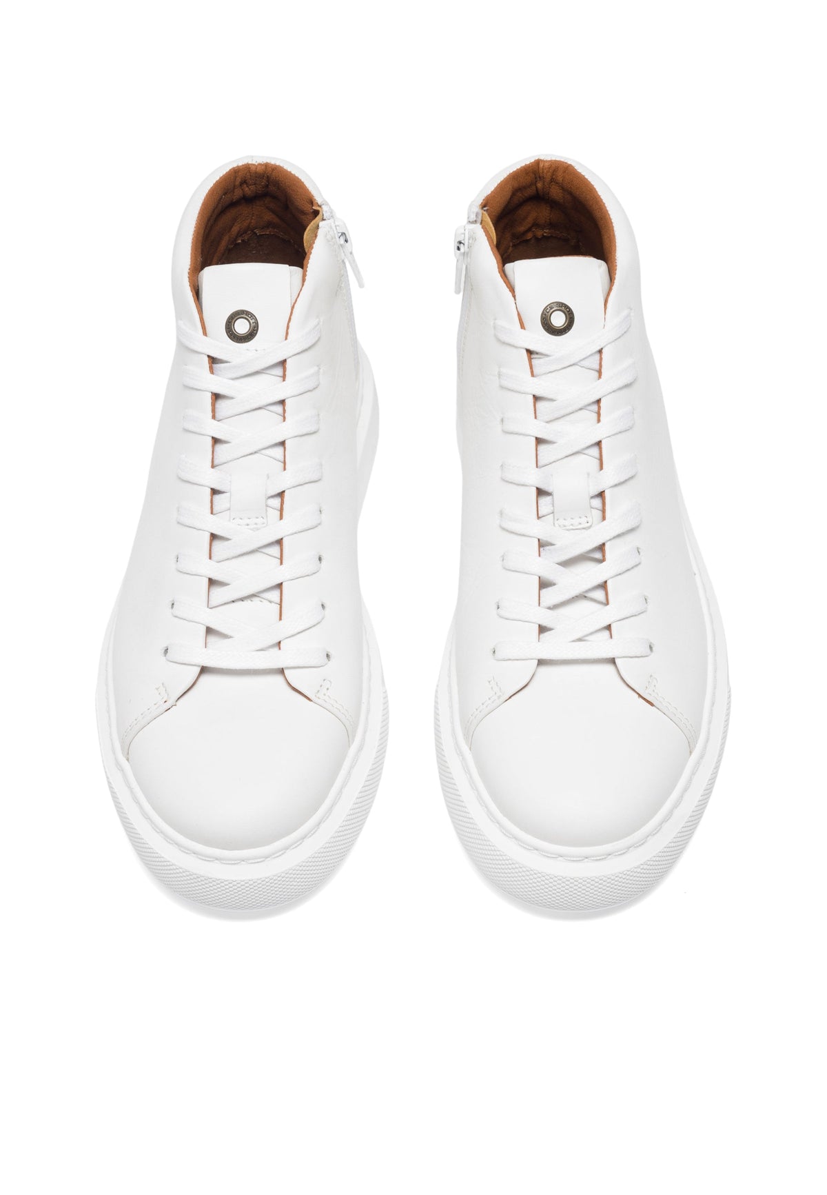 CASHOTT CASIDA Lace Boot Leather Vegetable Tanned Mid Sneakers White