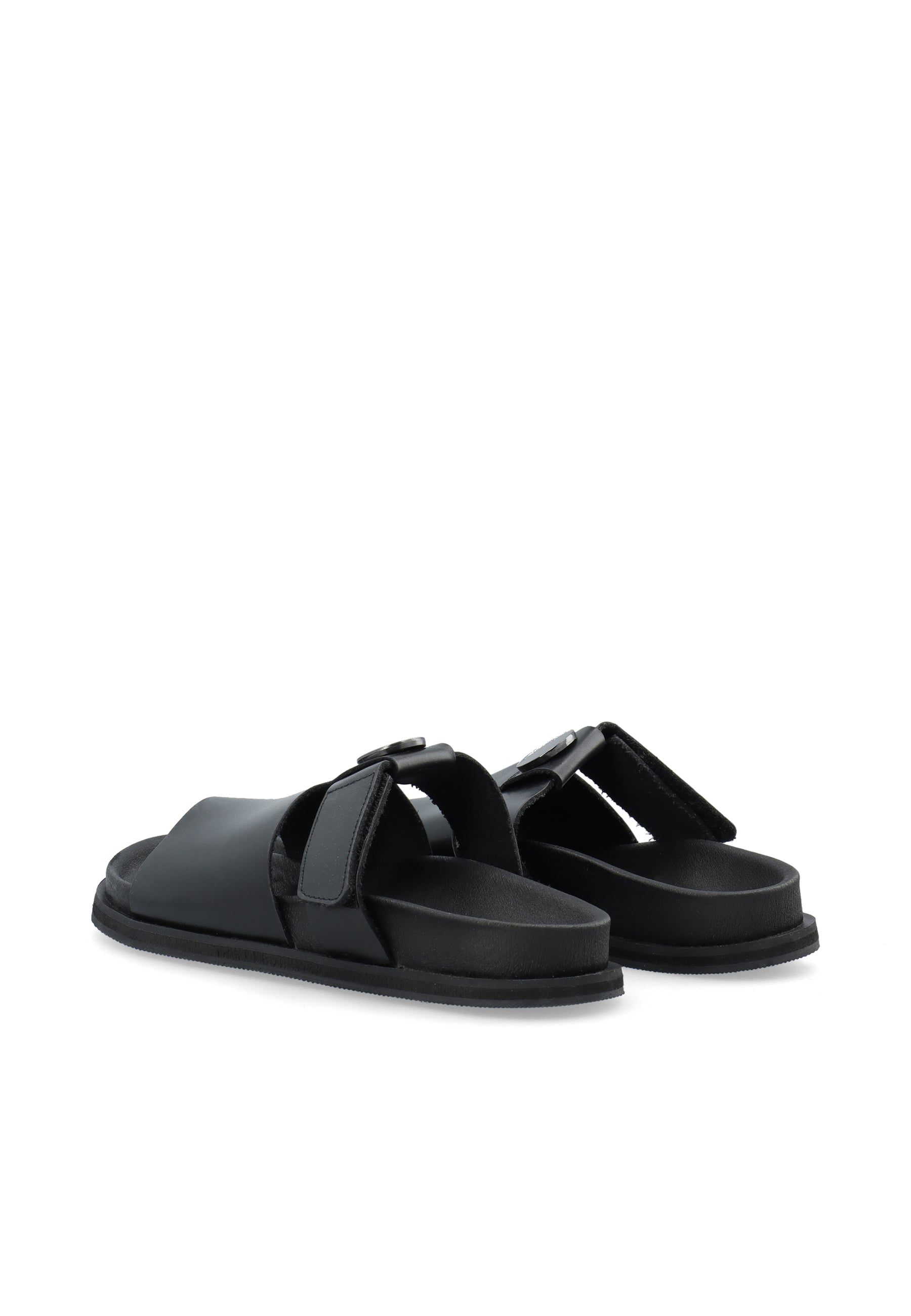 CASHOTT CASJENNY Slide Vegetable Tanned Leather Slides Black