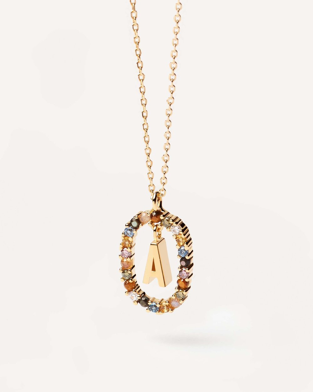 Letter A Circle Necklace CO01-260-U - 05