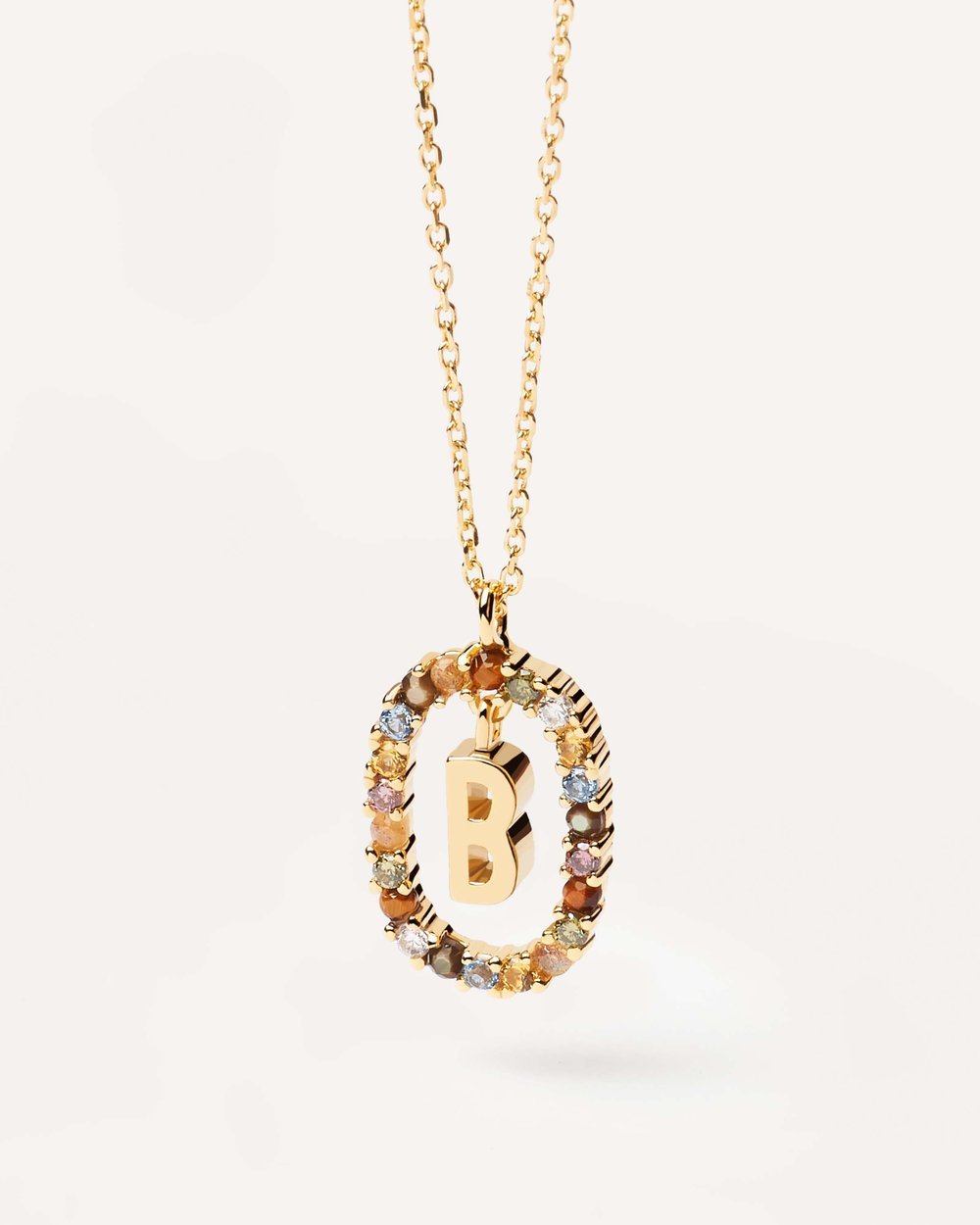 Letter B Circle Necklace CO01-261-U - 03