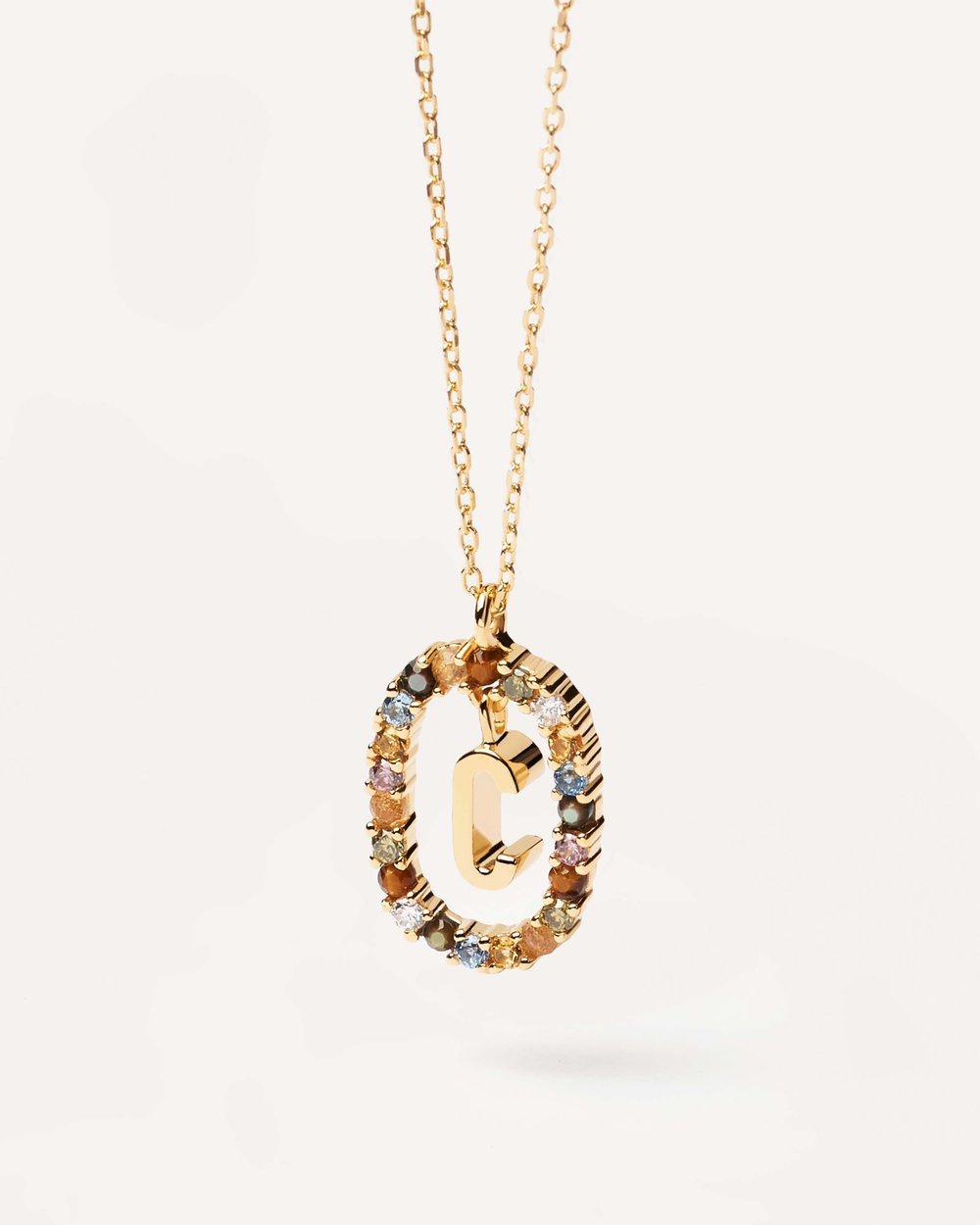 Letter C Circle Necklace CO01-262-U - 03