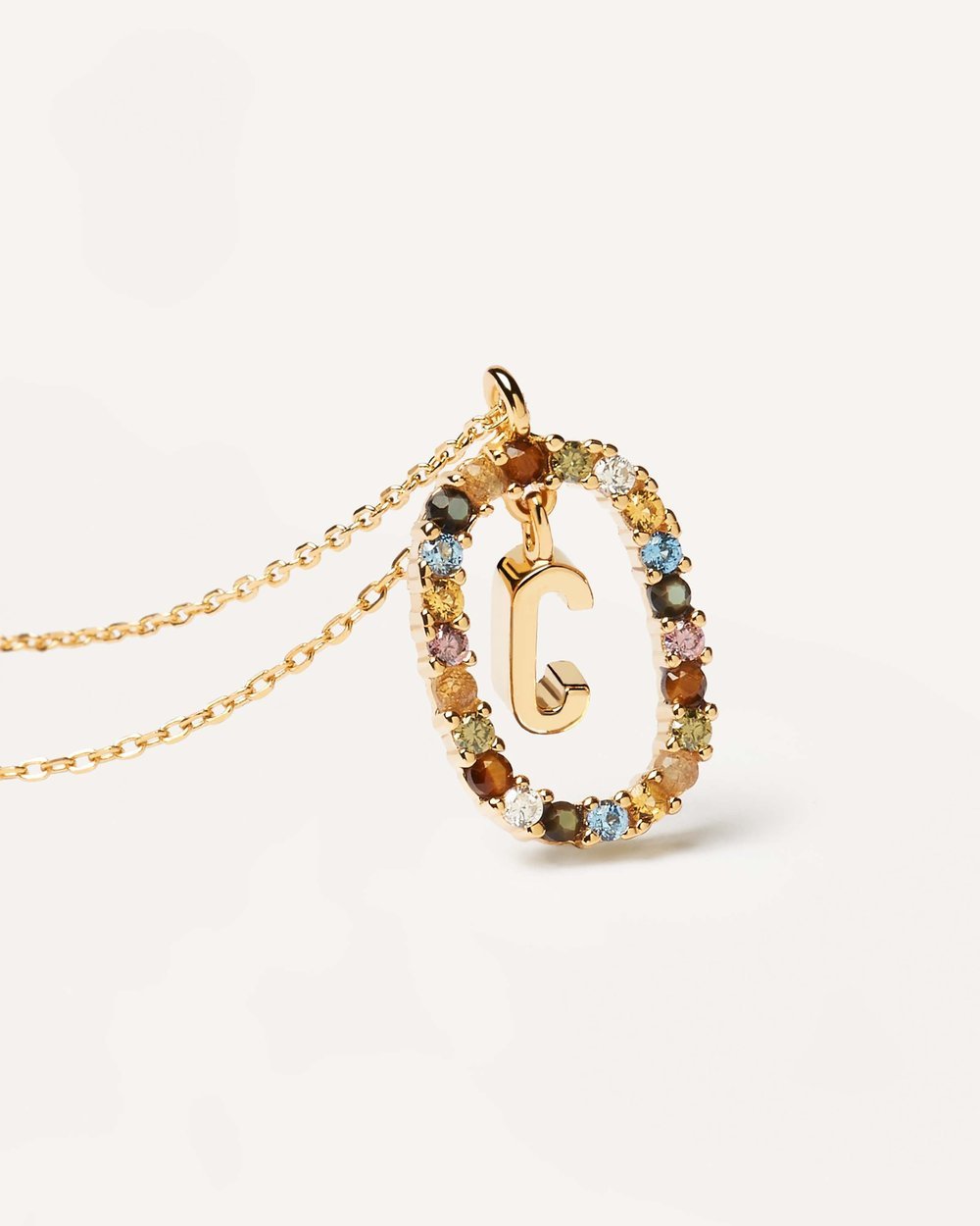 Letter C Circle Necklace CO01-262-U - 04