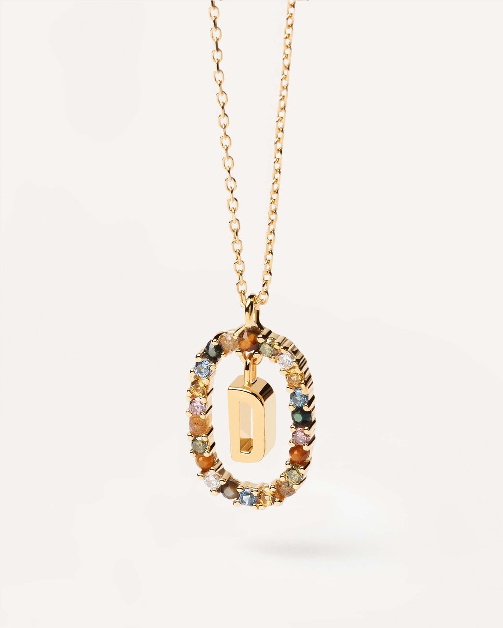 Letter D Circle Necklace CO01-263-U - 04