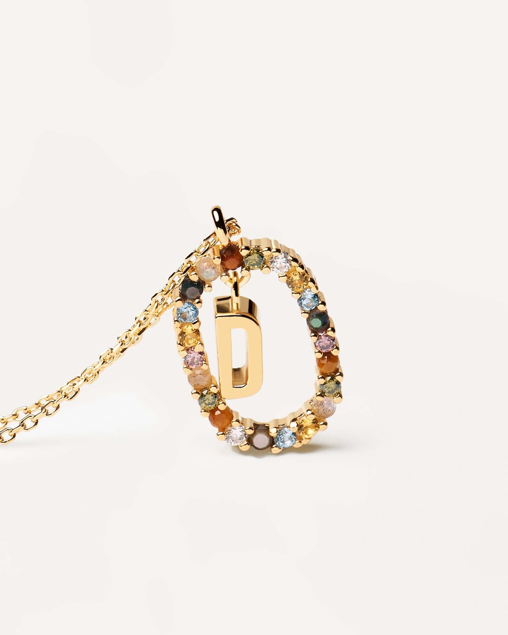 Letter D Circle Necklace CO01-263-U - 03