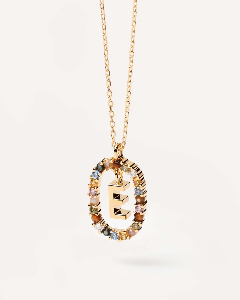 Letter E Circle Necklace CO01-264-U - 06