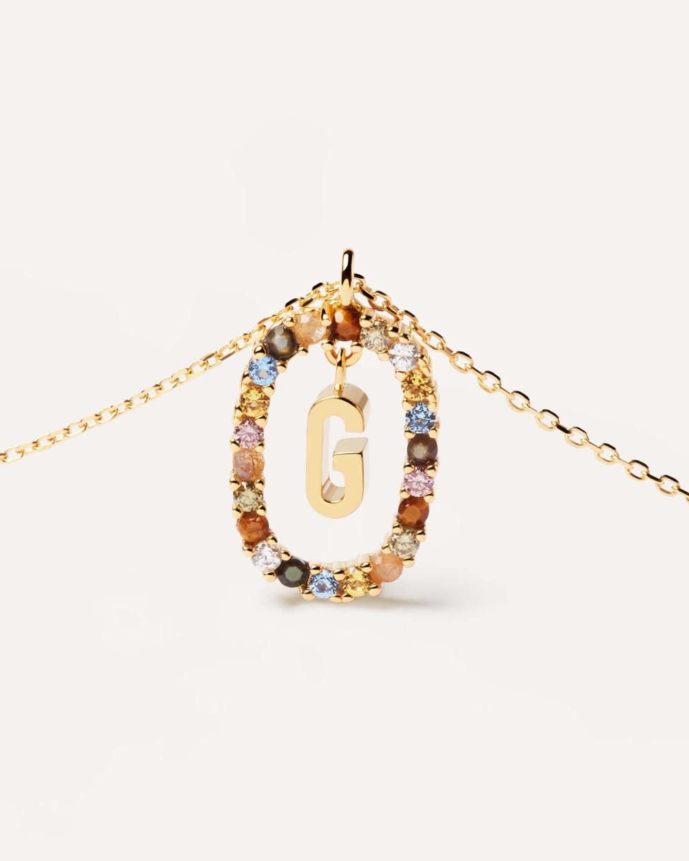 Letter G Circle Necklace CO01-266-U - 02