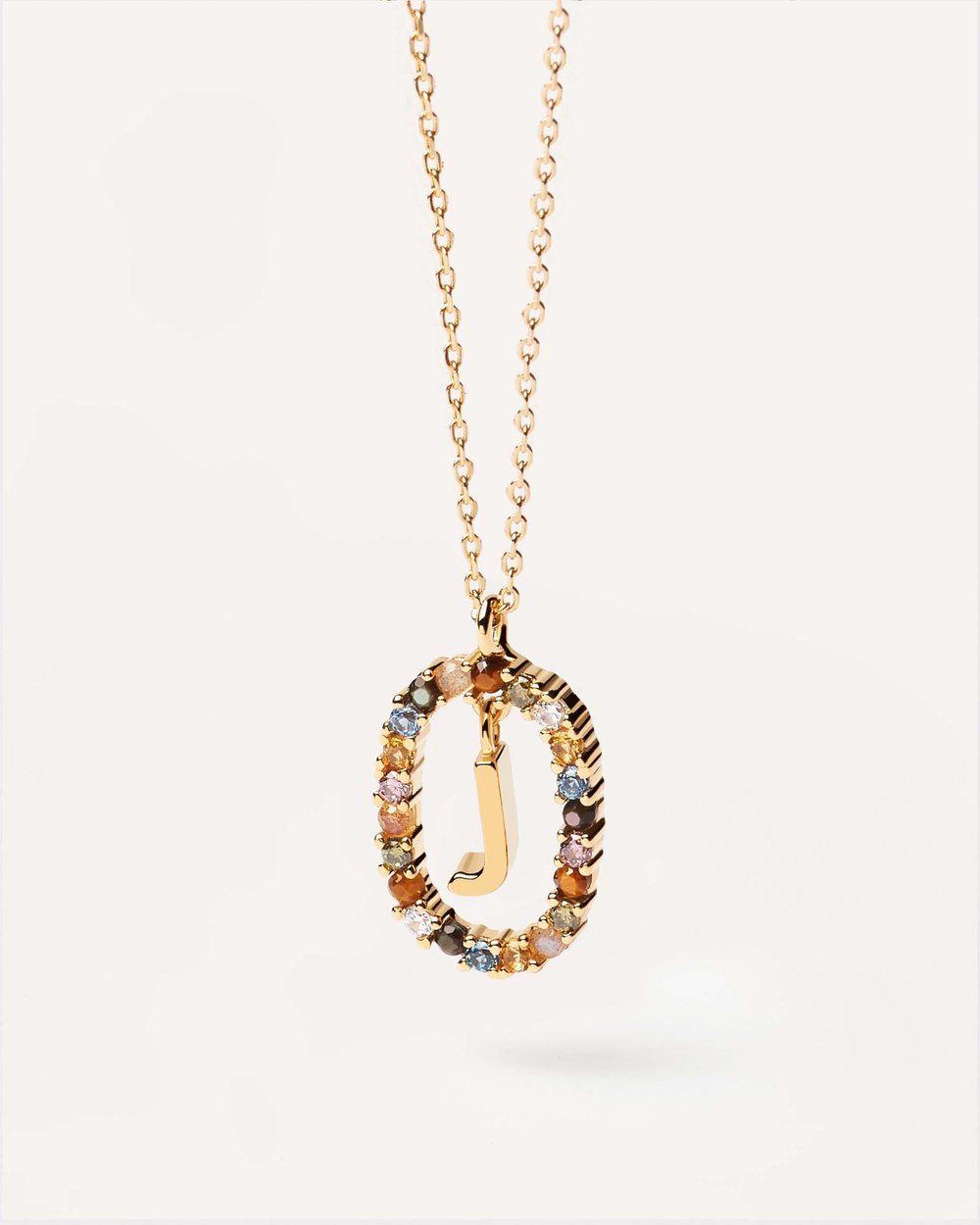Letter J Circle Necklace CO01-269-U - 02
