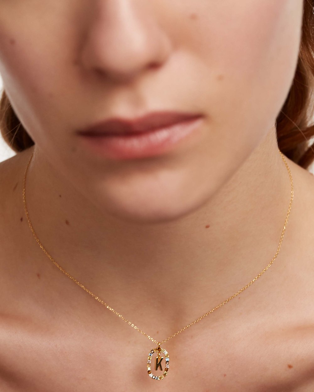 Letter K Circle Necklace CO01-270-U - 02