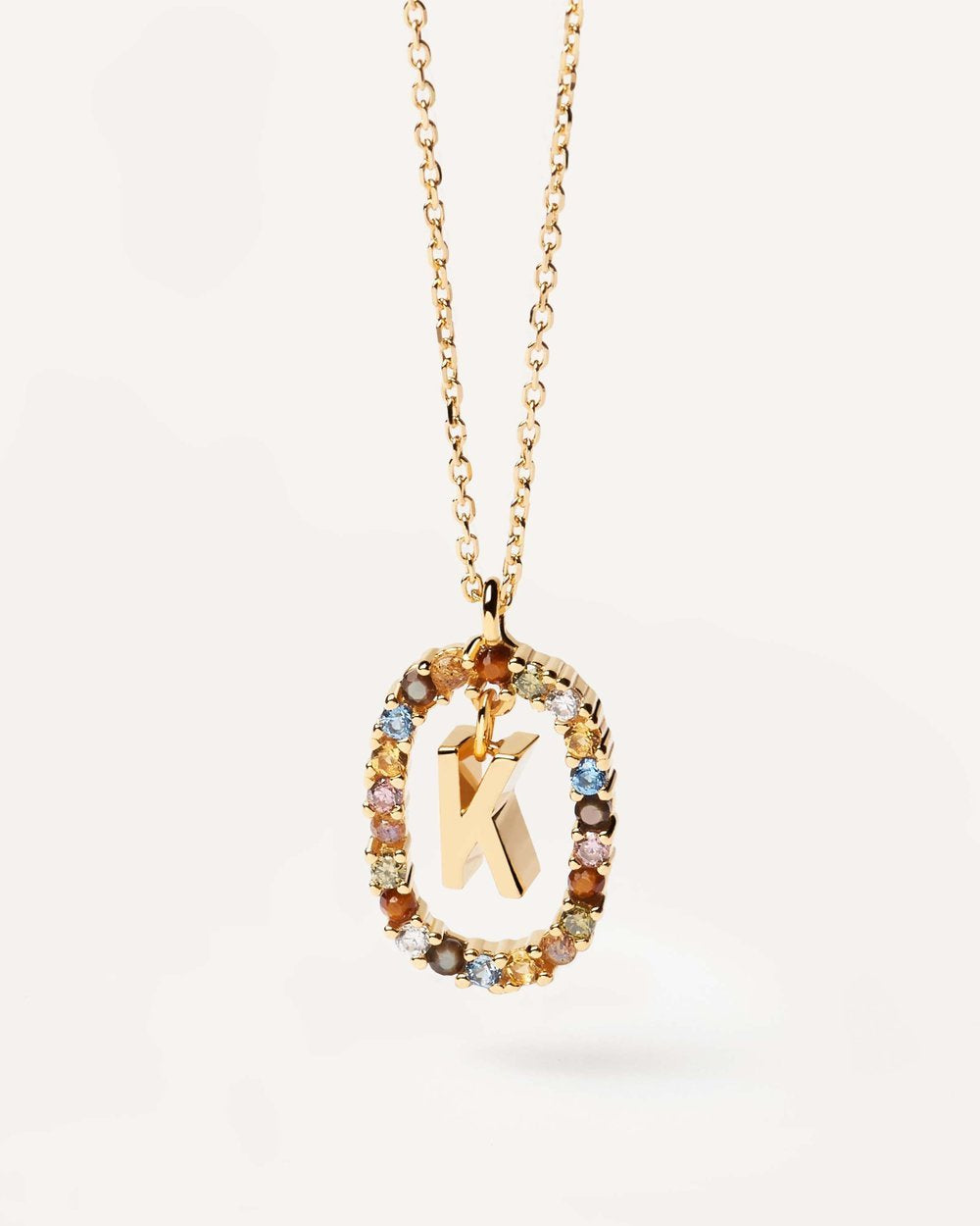 Letter K Circle Necklace CO01-270-U - 06