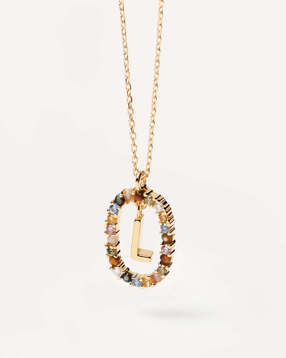 Letter L Circle Necklace CO01-271-U - 05