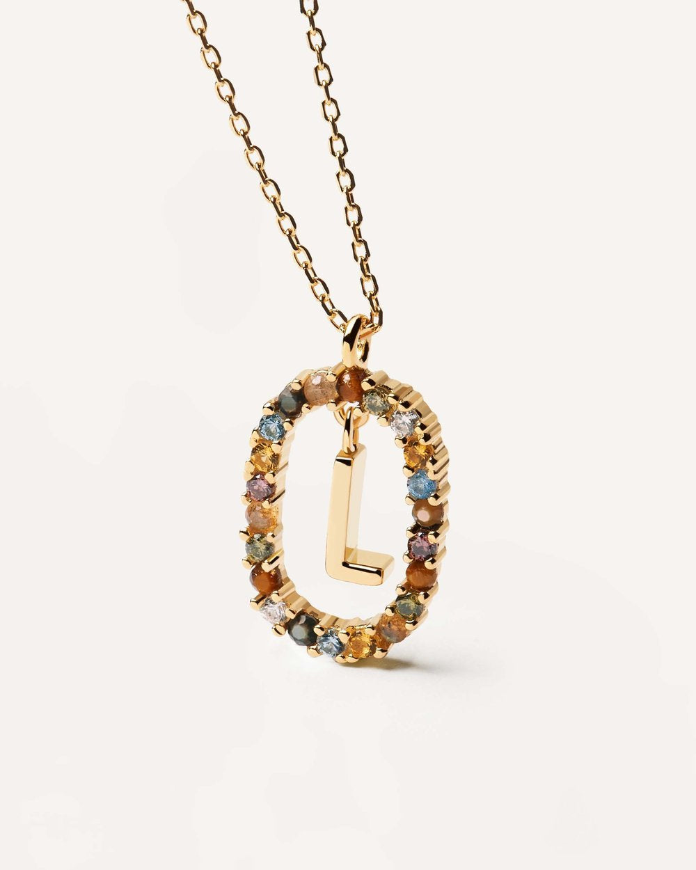 Letter L Circle Necklace CO01-271-U - 04