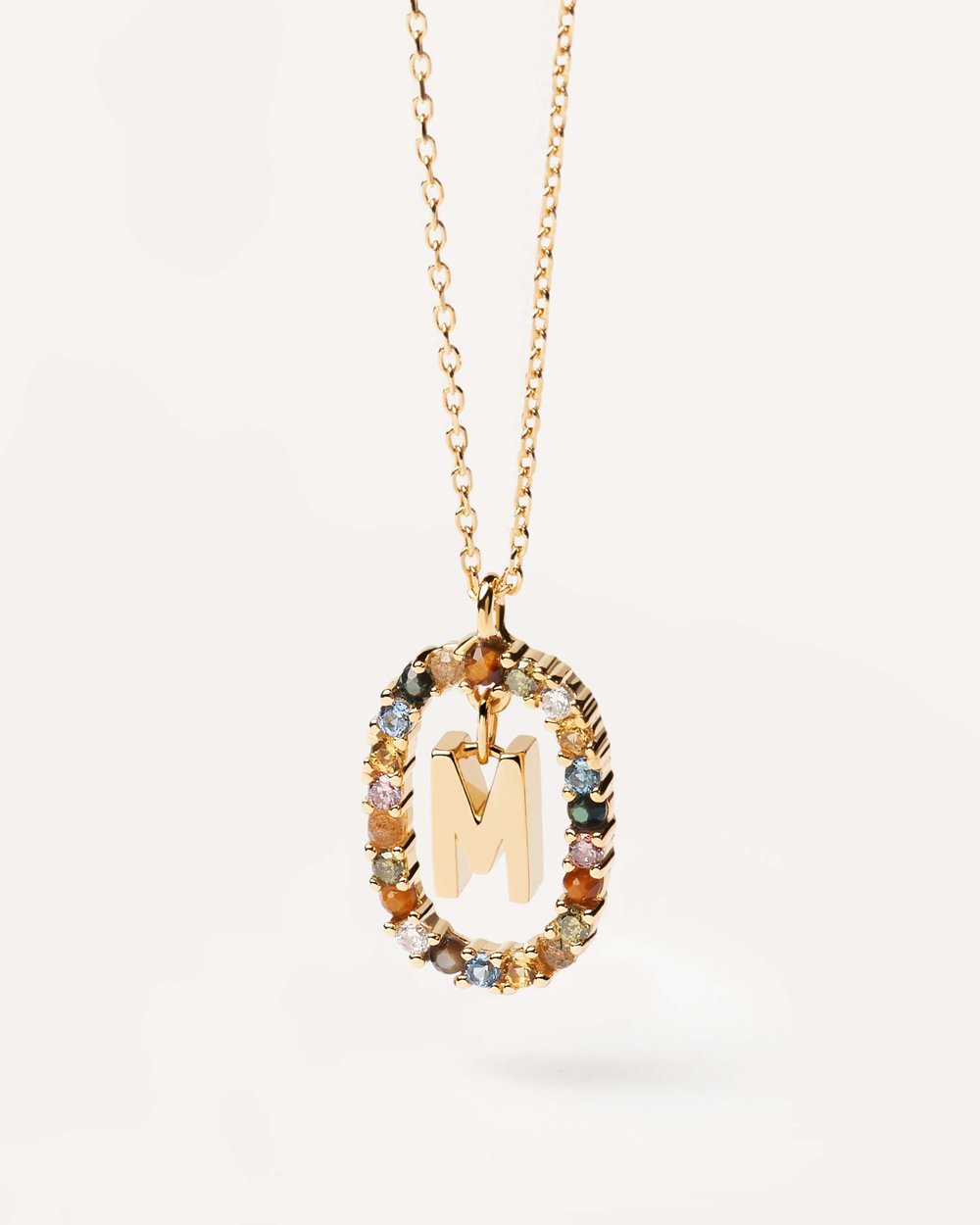 Letter M Circle Necklace CO01-272-U - 06