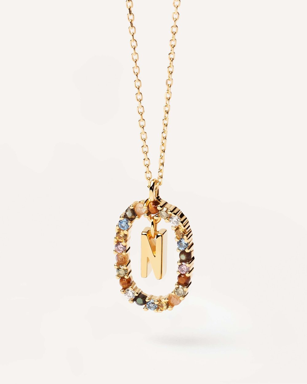 Letter N Circle Necklace CO01-273-U - 05