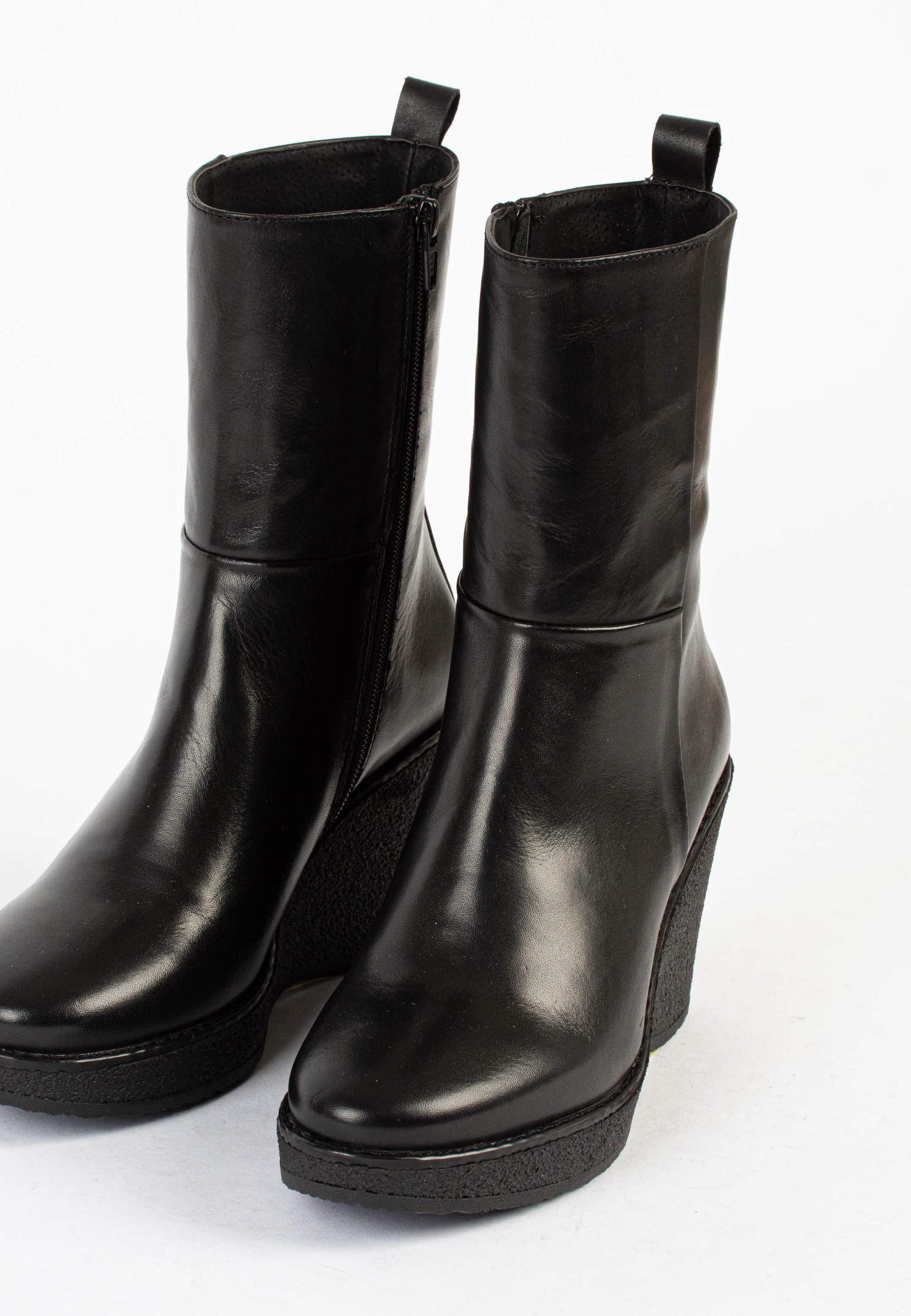 Como Black Platform Leather Boots COMO-BLK - 4