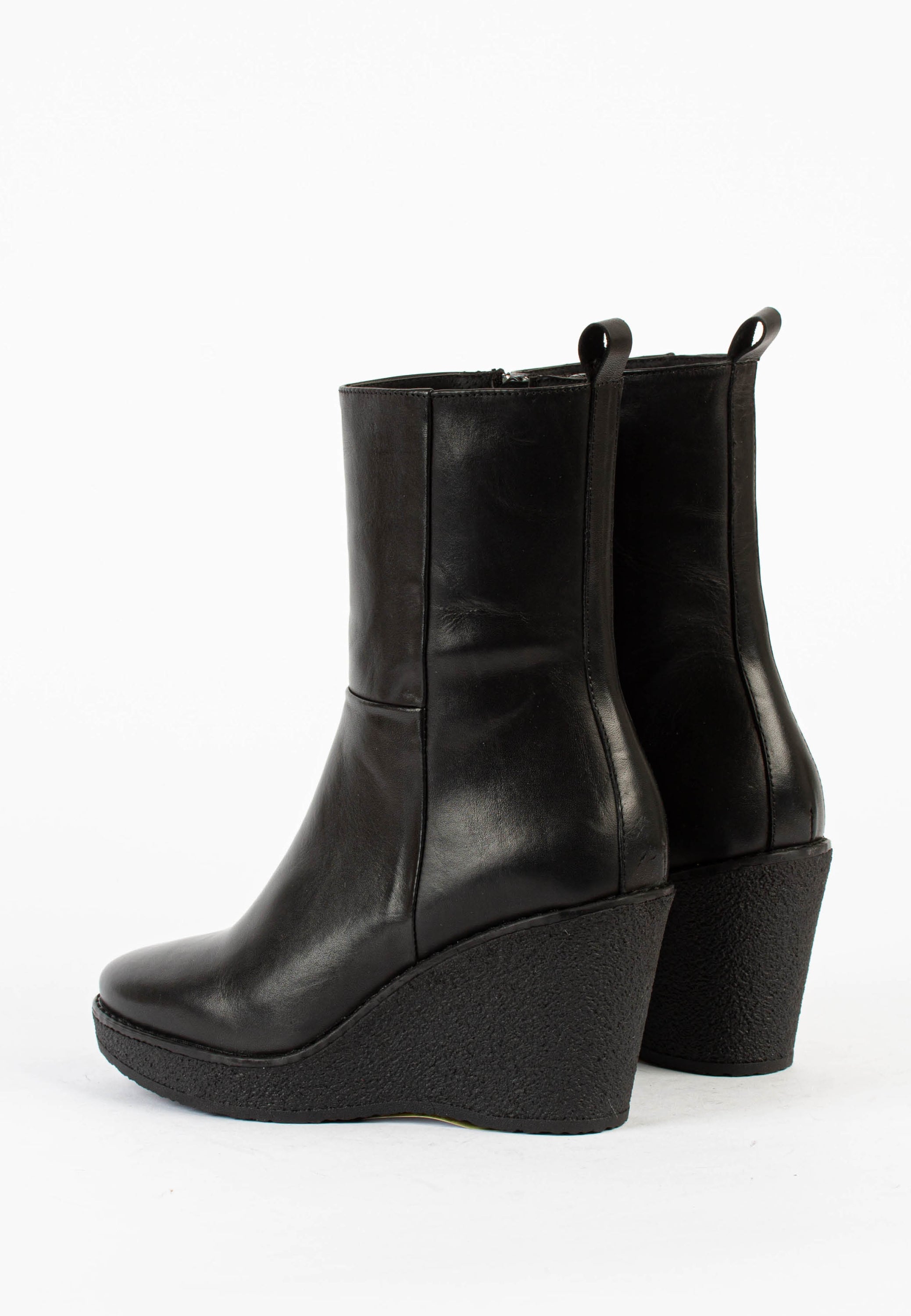 Como Black Platform Leather Boots COMO-BLK - 3