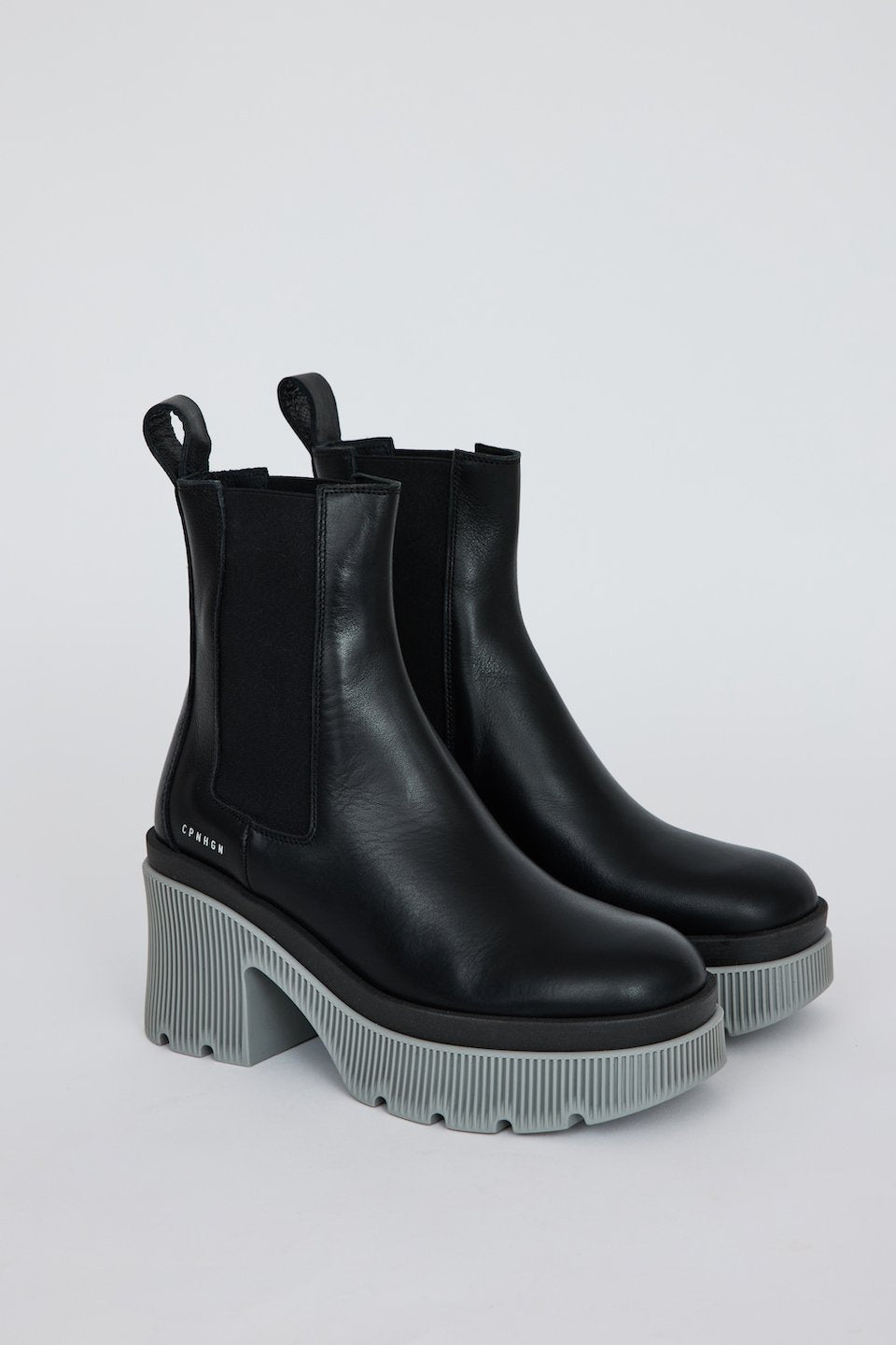 Vitello Black Mid Grey Ankle Boots CHP597 - 3