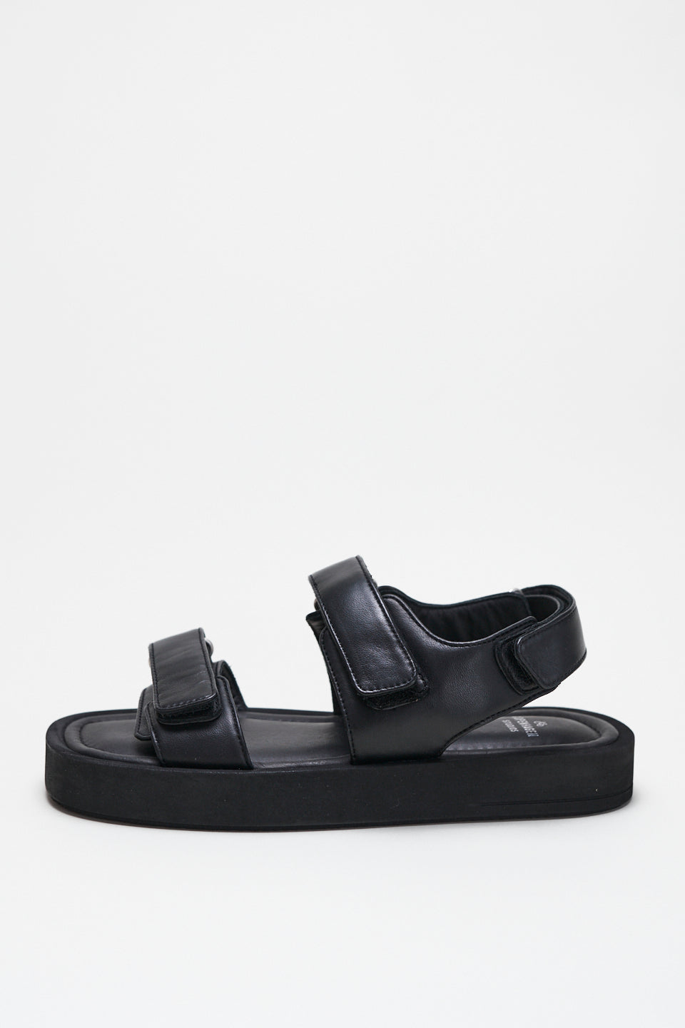 Nappa Black Velcro Straps Chunky Sandals Sandals