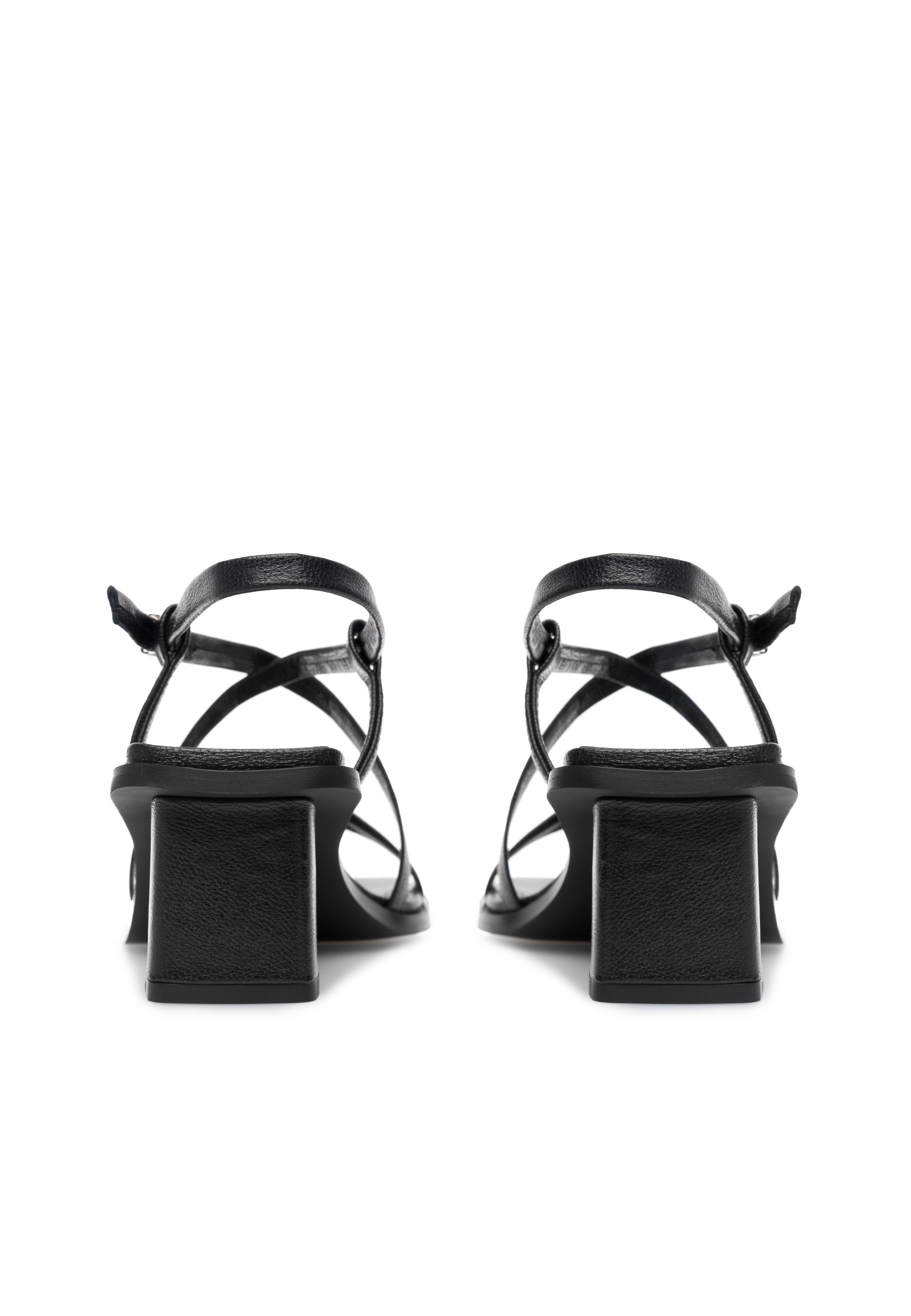 LÄST Carrie - Leather - Black Metallic Sandals Black