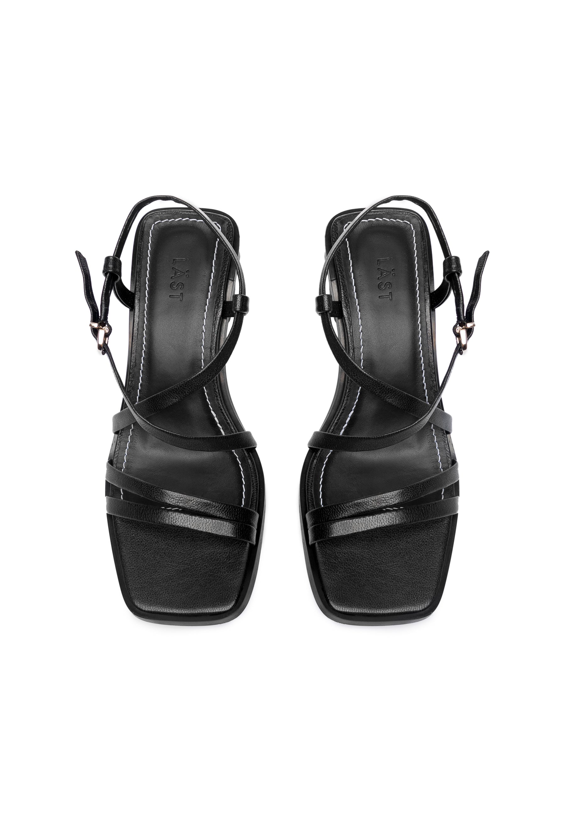 LÄST Carrie - Leather - Black Metallic Sandals Black