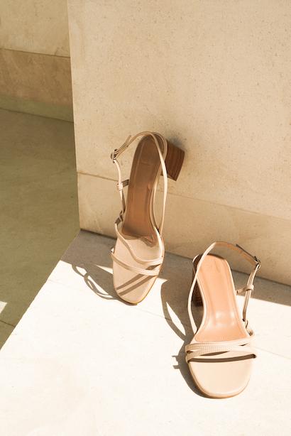 Elsa Leather Sand Heeled Sandals 20010411701-022 - 3