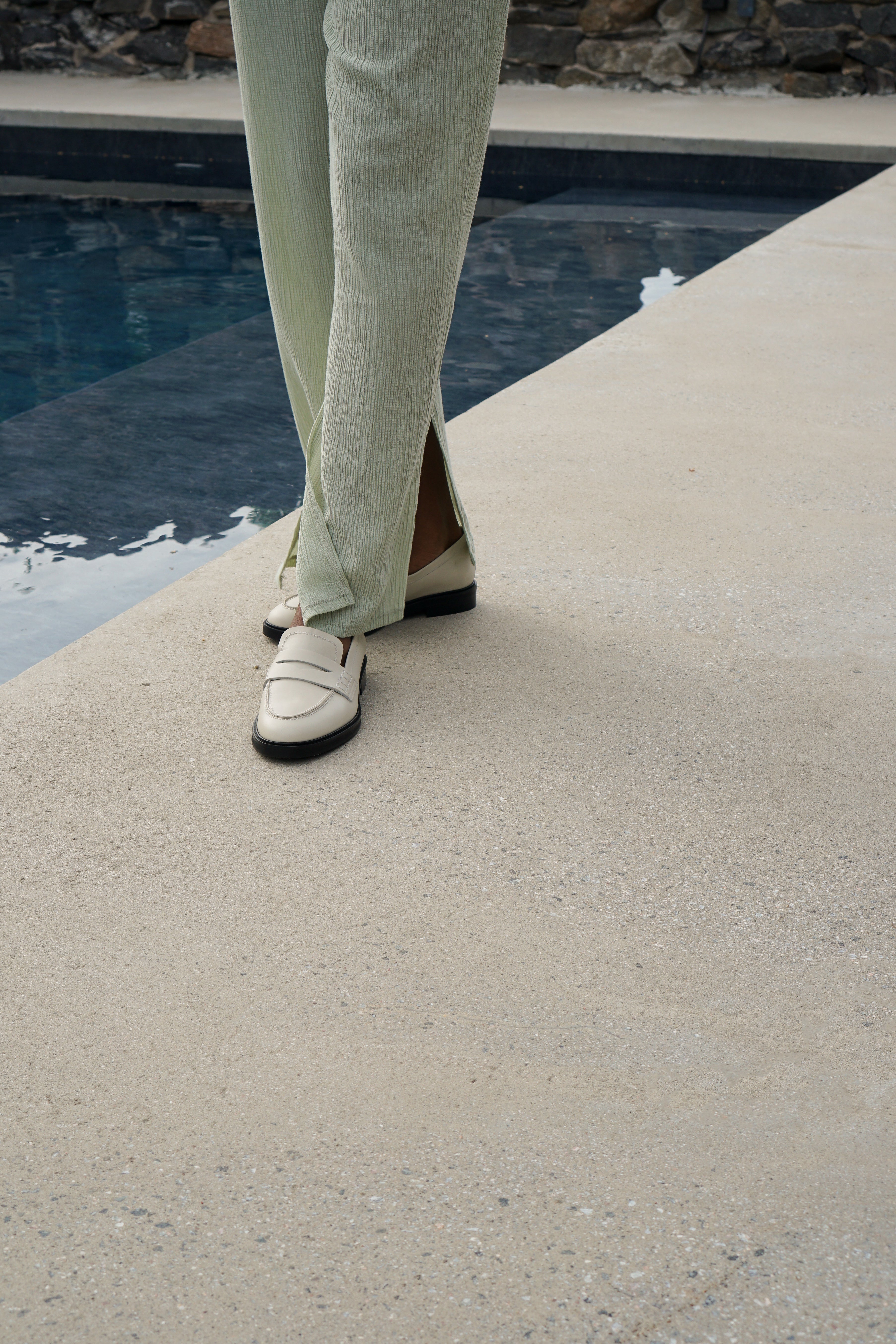 Sara Creme Leather Loafers 22010115601-015 - 3